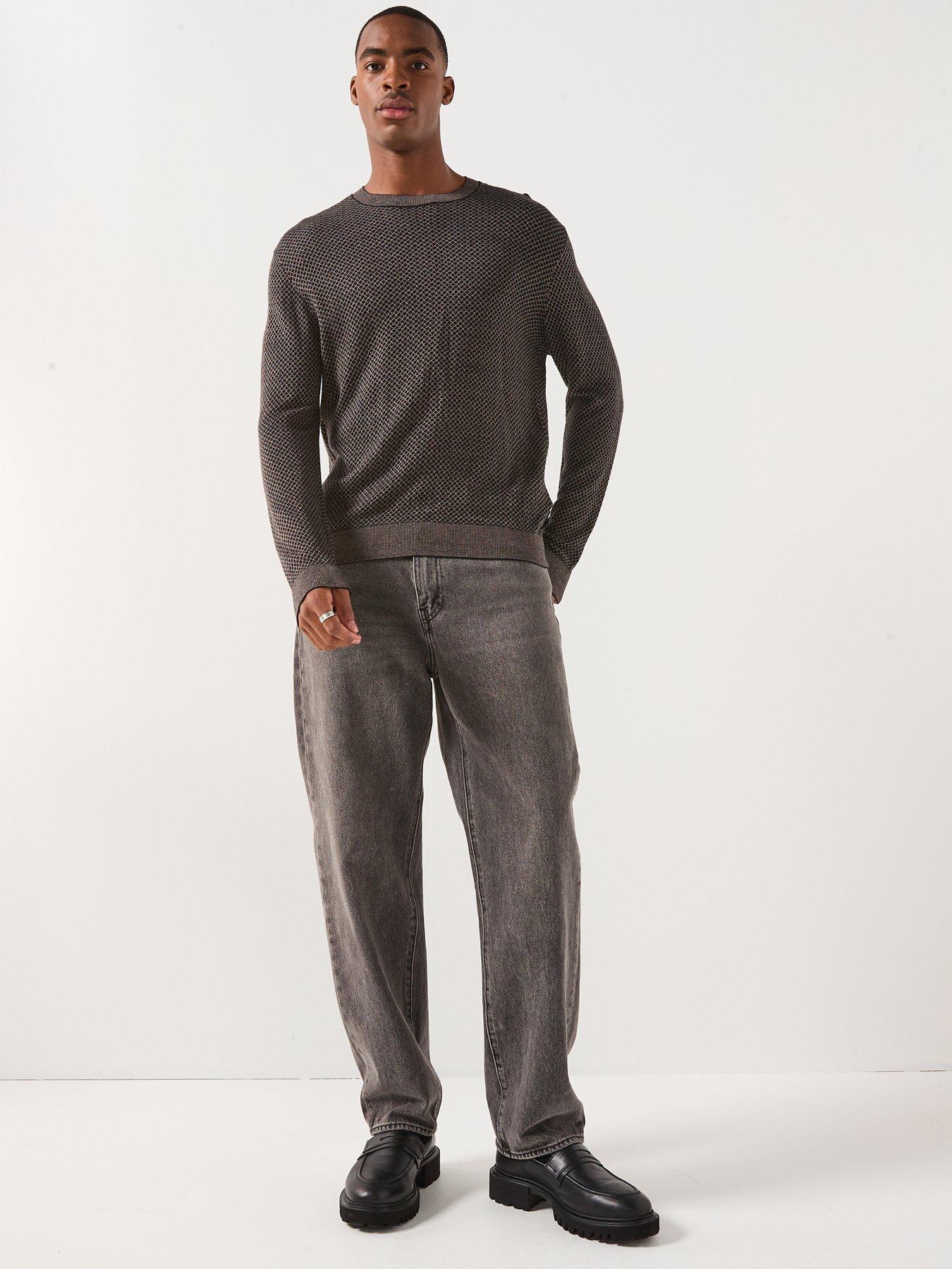 Image 3 of 6 of Armani Exchange Micro Pattern Knitted Jumper - Black