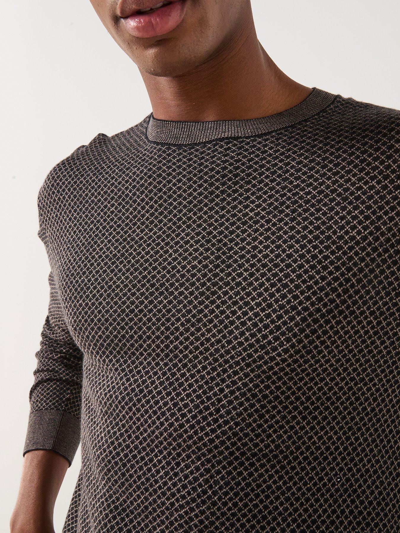 Image 4 of 6 of Armani Exchange Micro Pattern Knitted Jumper - Black