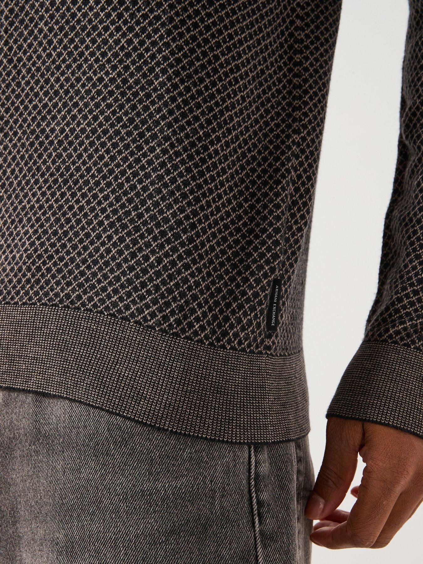 Image 5 of 6 of Armani Exchange Micro Pattern Knitted Jumper - Black