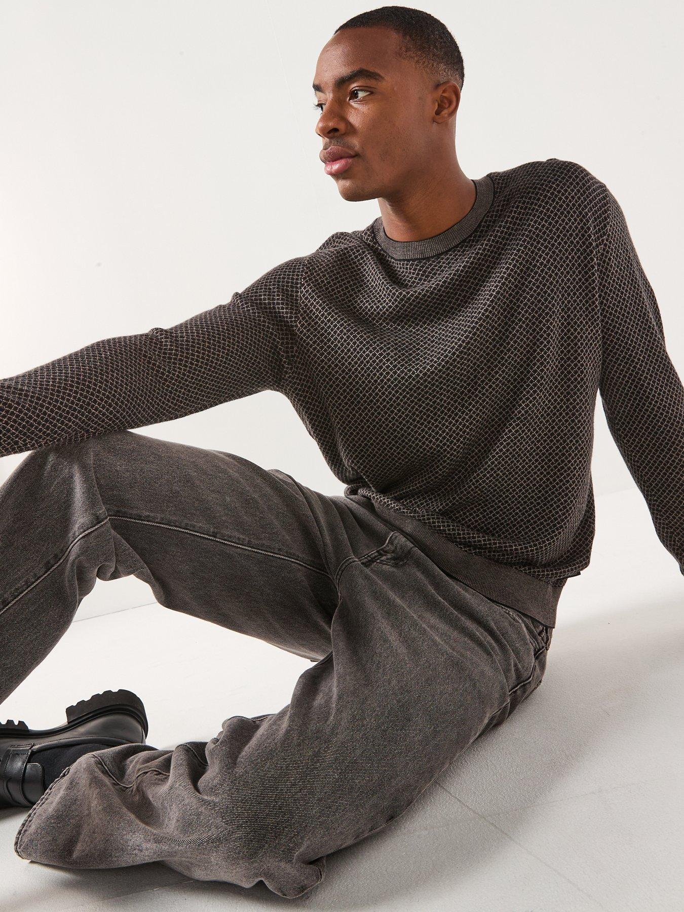 Image 6 of 6 of Armani Exchange Micro Pattern Knitted Jumper - Black