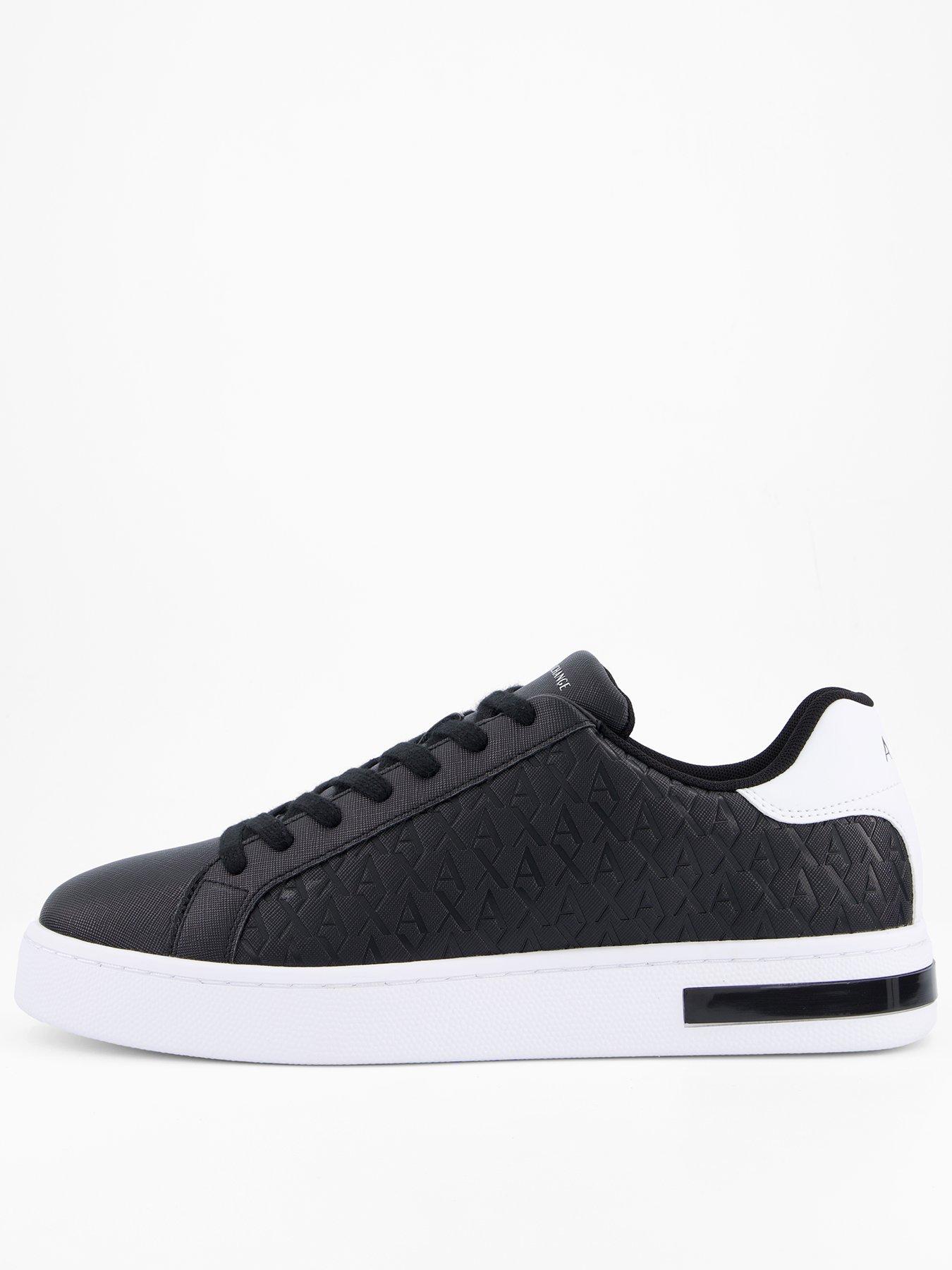 armani-exchange-monogram-pu-trainers-blackfront