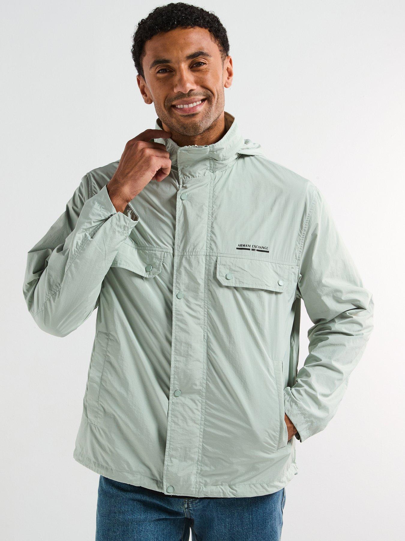 Armani Exchange Armani Exchange Lightweight Logo Blouson Jacket - Light Green