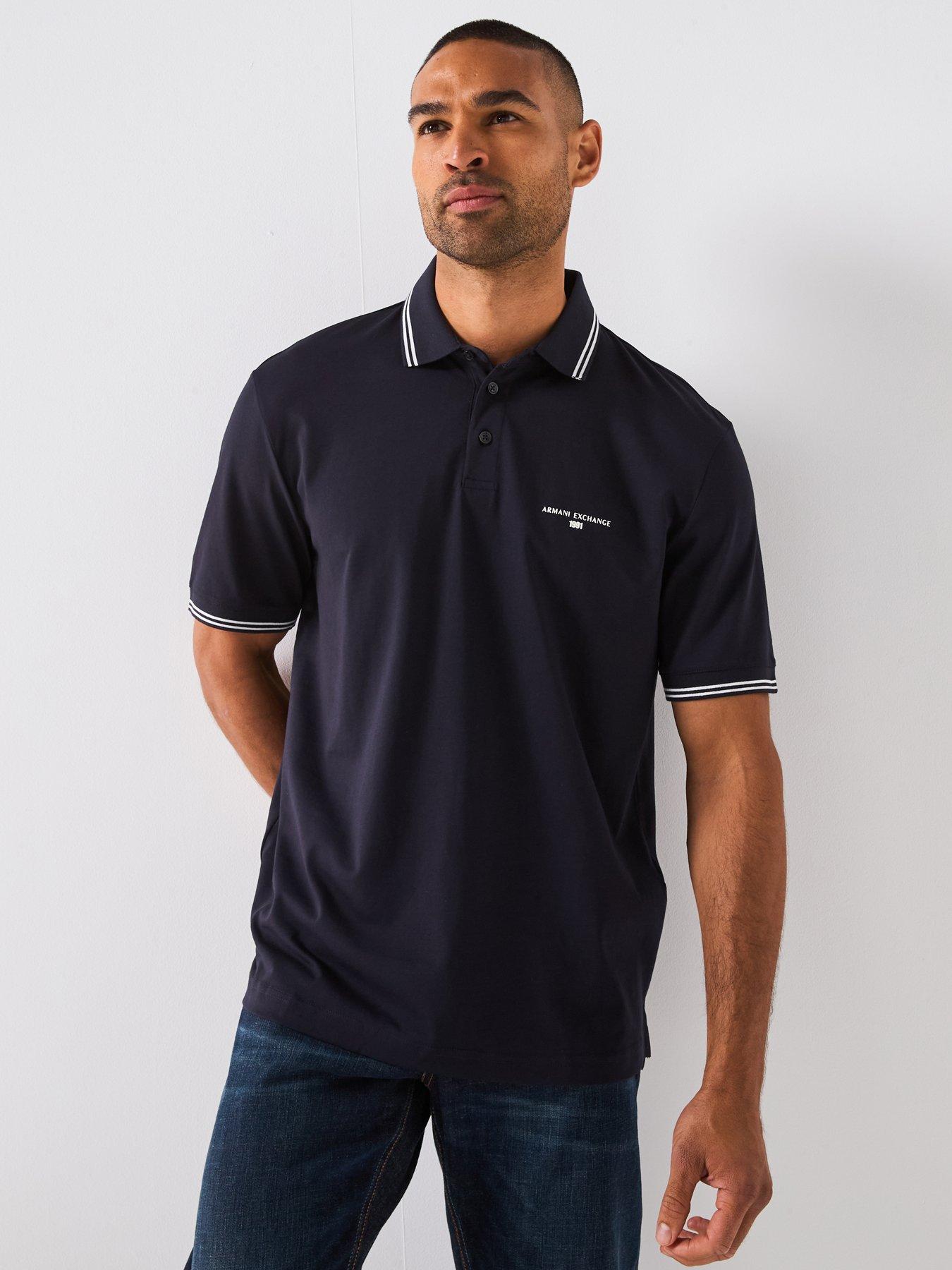 armani-exchange-interlock-short-sleeve-tipped-polo-shirt-navy