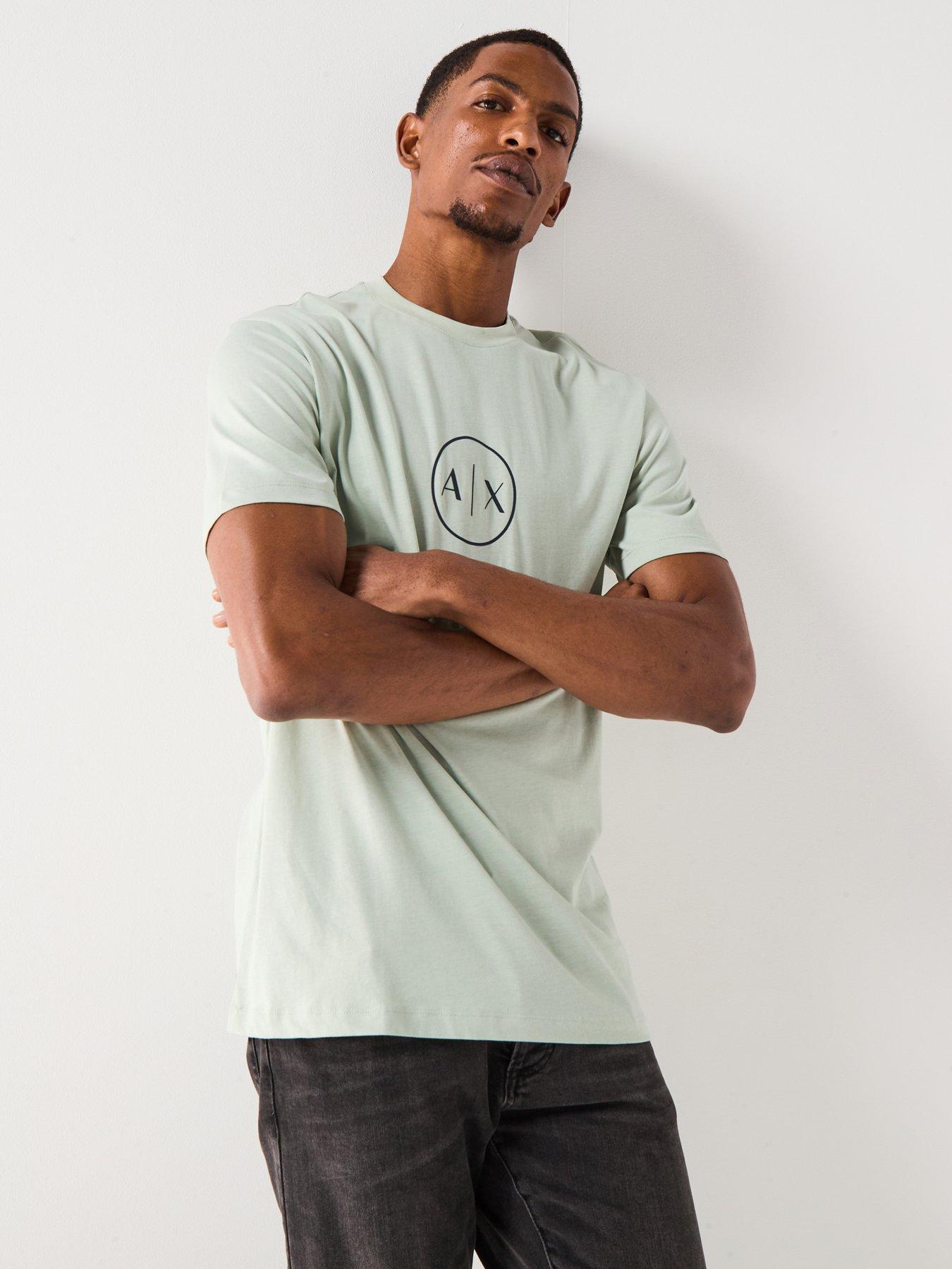 Armani Exchange Circle Ax Logo T-Shirt - Light Green