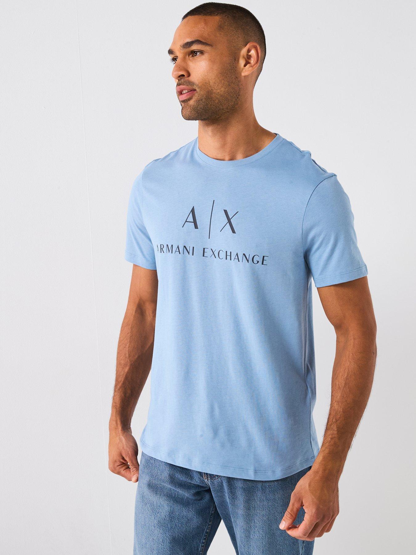 Armani Exchange Logo T-Shirt - Light Blue