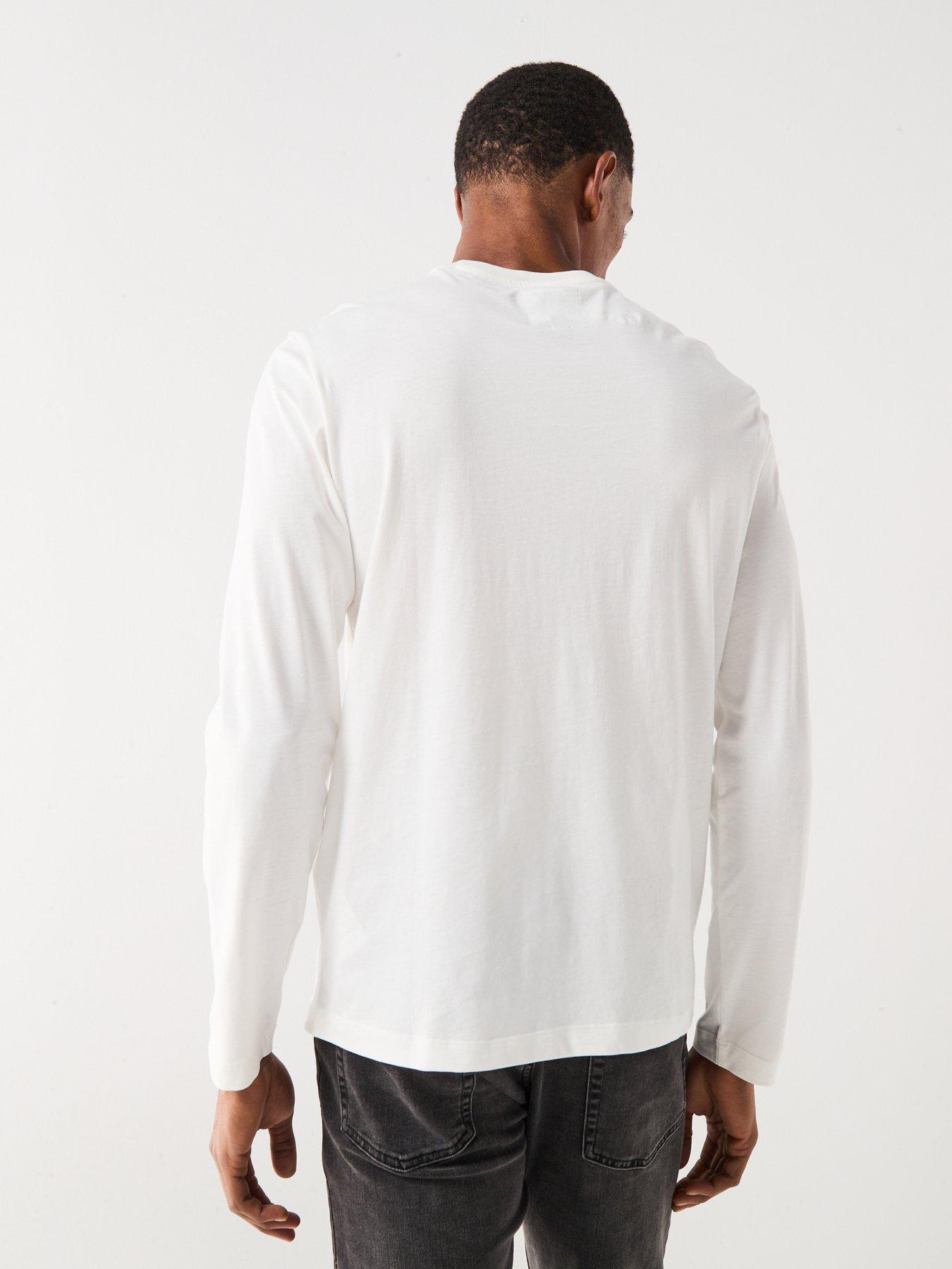 Image 2 of 6 of Armani Exchange Icon Project Crew Neck Long Sleeve T-Shirt - Off White