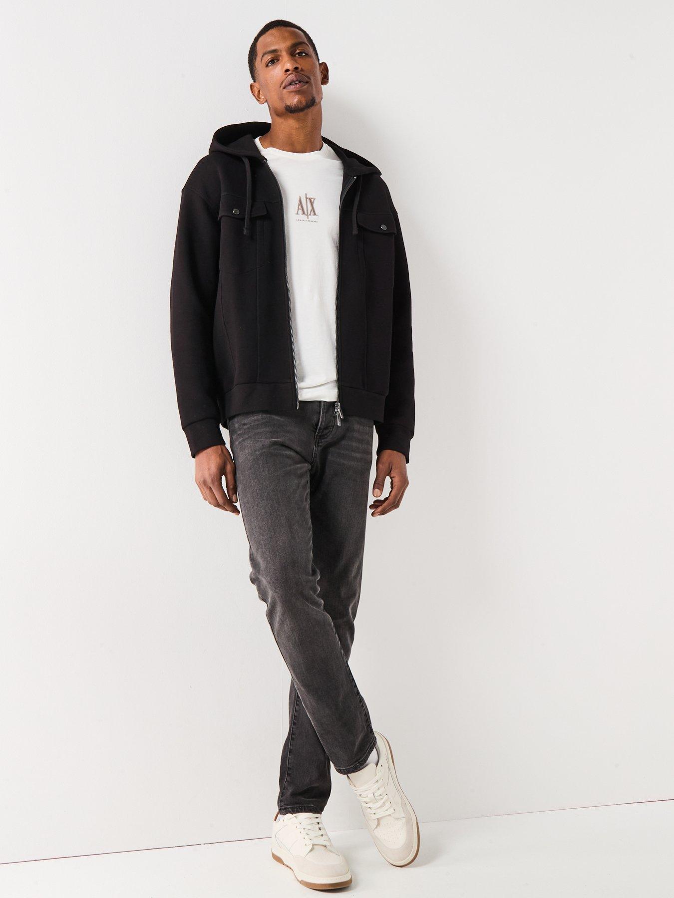 Image 3 of 6 of Armani Exchange Icon Project Crew Neck Long Sleeve T-Shirt - Off White