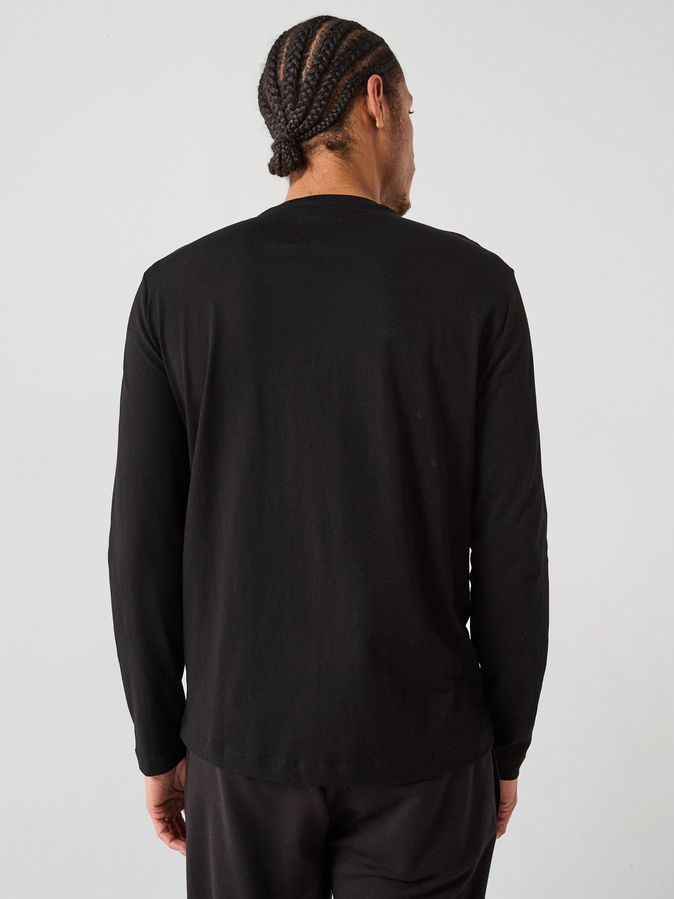 Image 2 of 6 of Armani Exchange Icon Project Crew Neck Long Sleeve T-Shirt - Black
