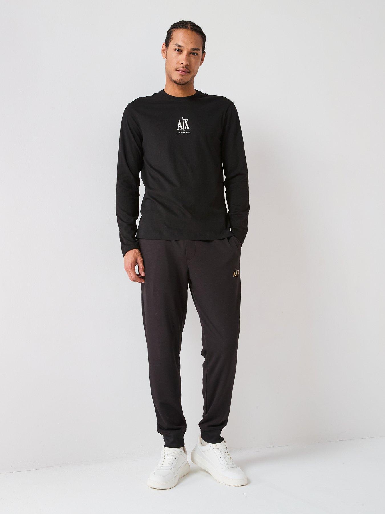 Image 3 of 6 of Armani Exchange Icon Project Crew Neck Long Sleeve T-Shirt - Black