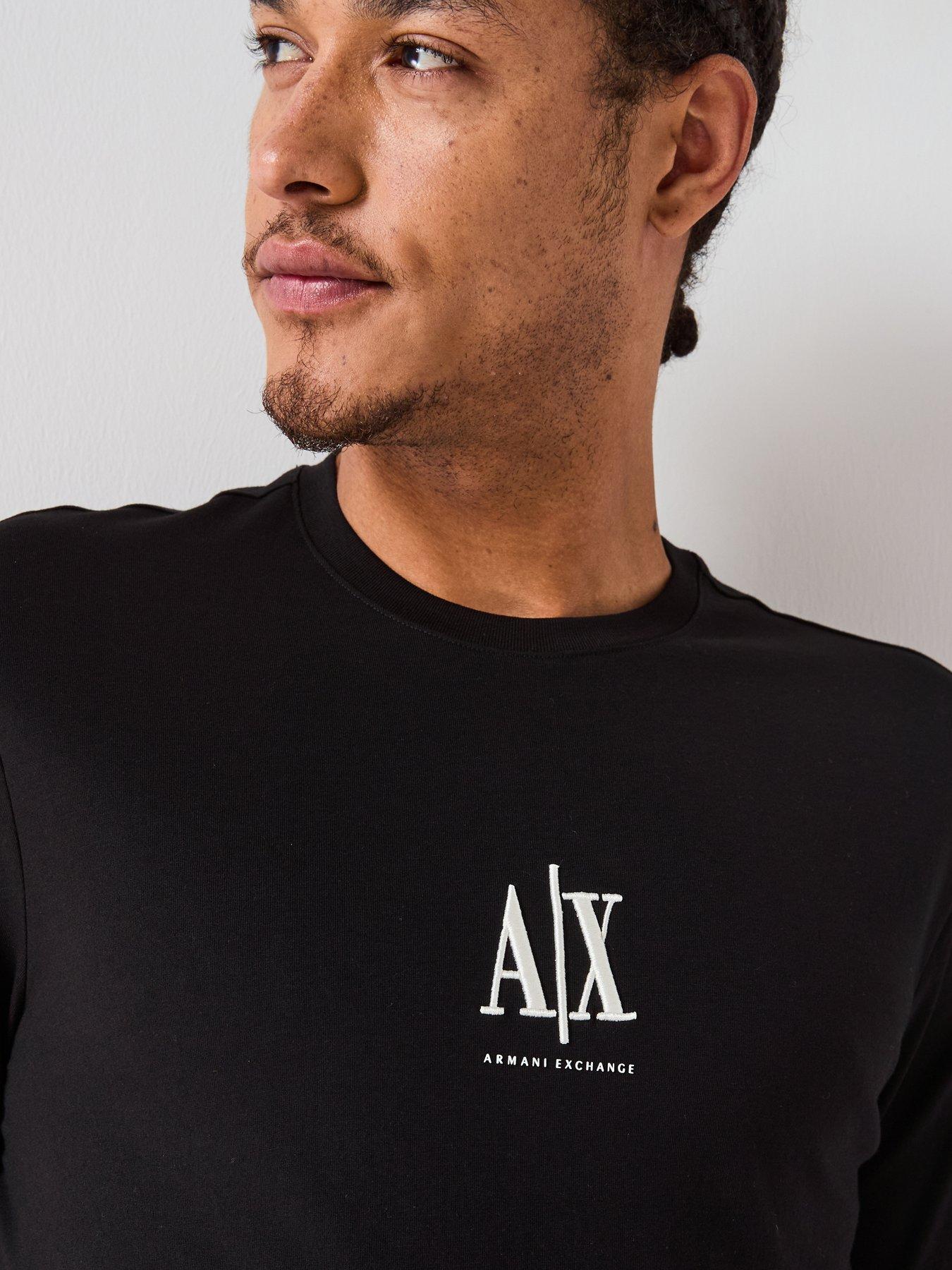 Image 4 of 6 of Armani Exchange Icon Project Crew Neck Long Sleeve T-Shirt - Black