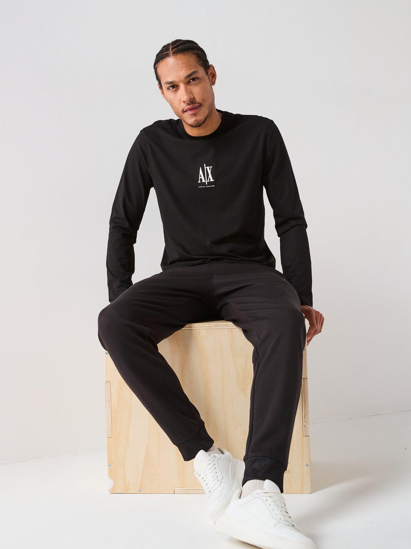 Image 5 of 6 of Armani Exchange Icon Project Crew Neck Long Sleeve T-Shirt - Black