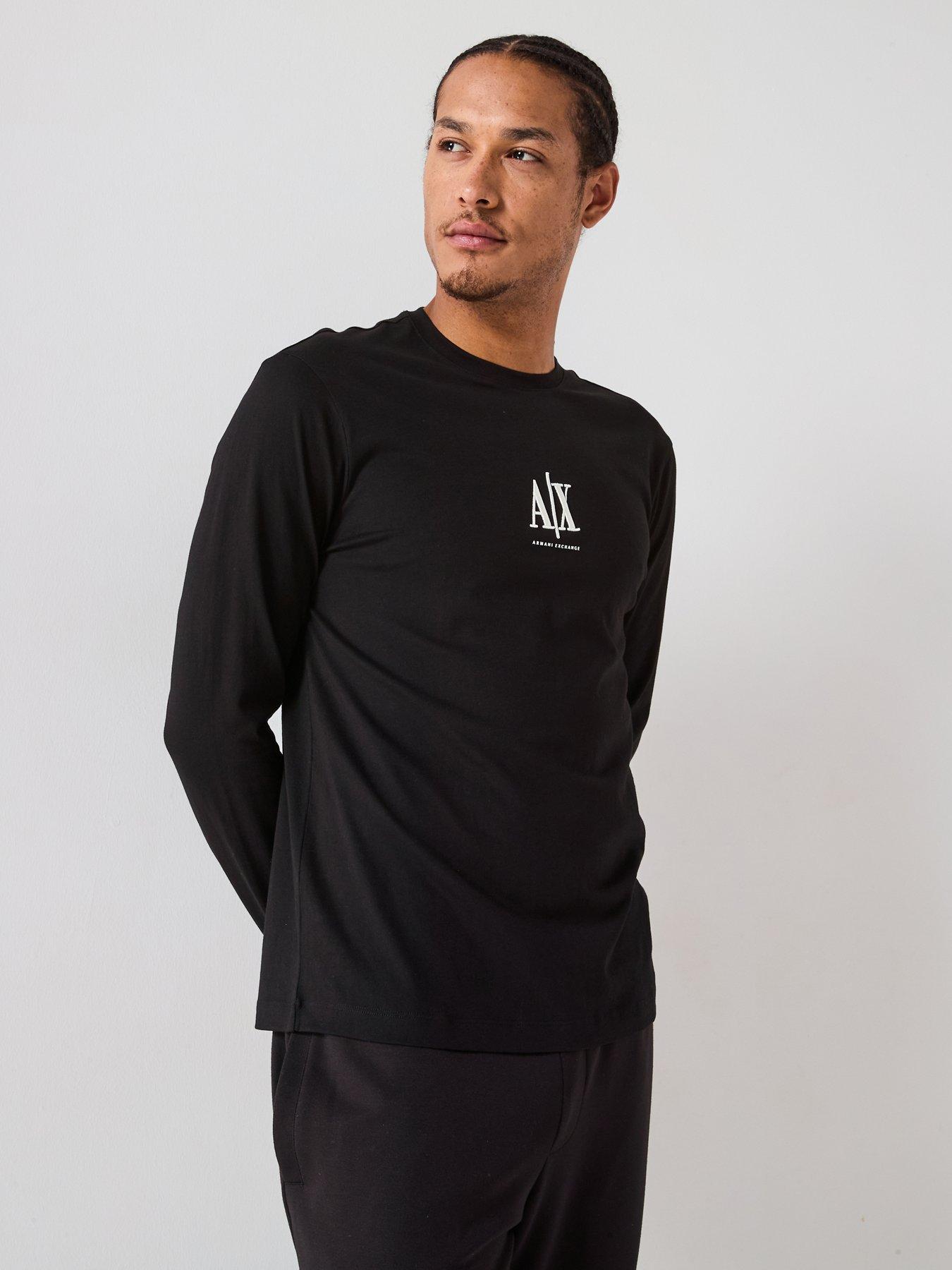 Image 6 of 6 of Armani Exchange Icon Project Crew Neck Long Sleeve T-Shirt - Black