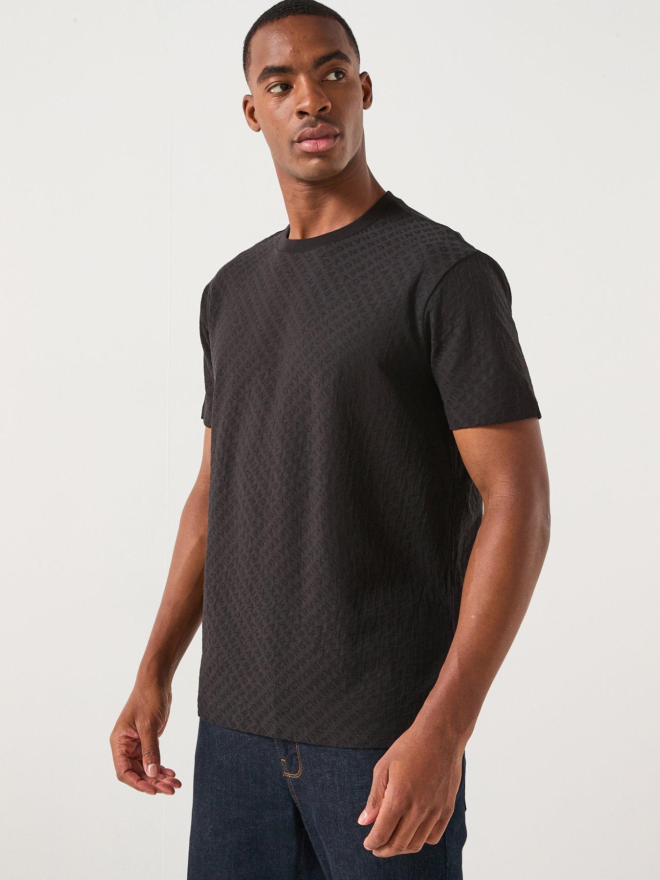 Armani Exchange All Over Jacquard Logo T-Shirt - Black