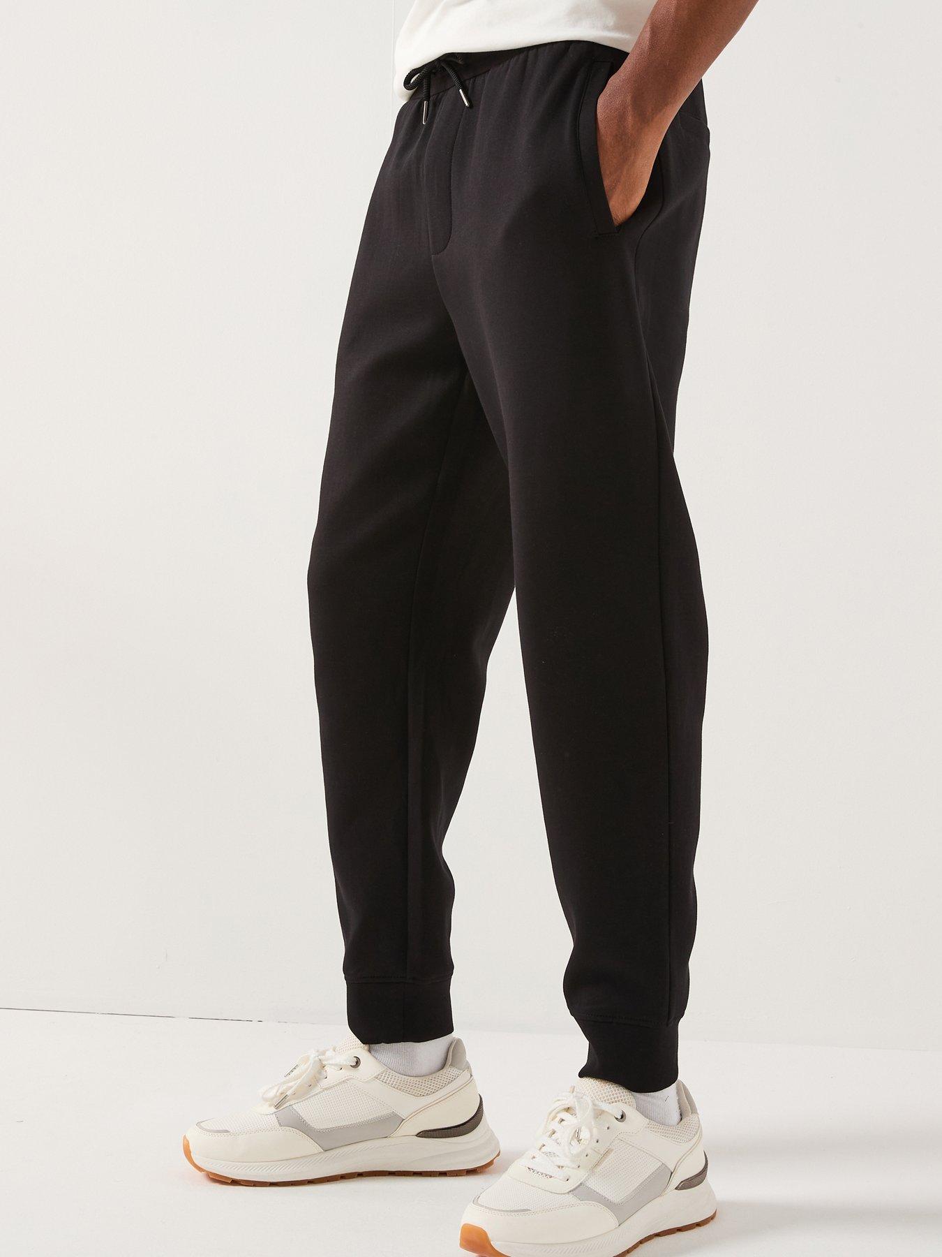 Armani Exchange Gold Box Logo Joggers - Black