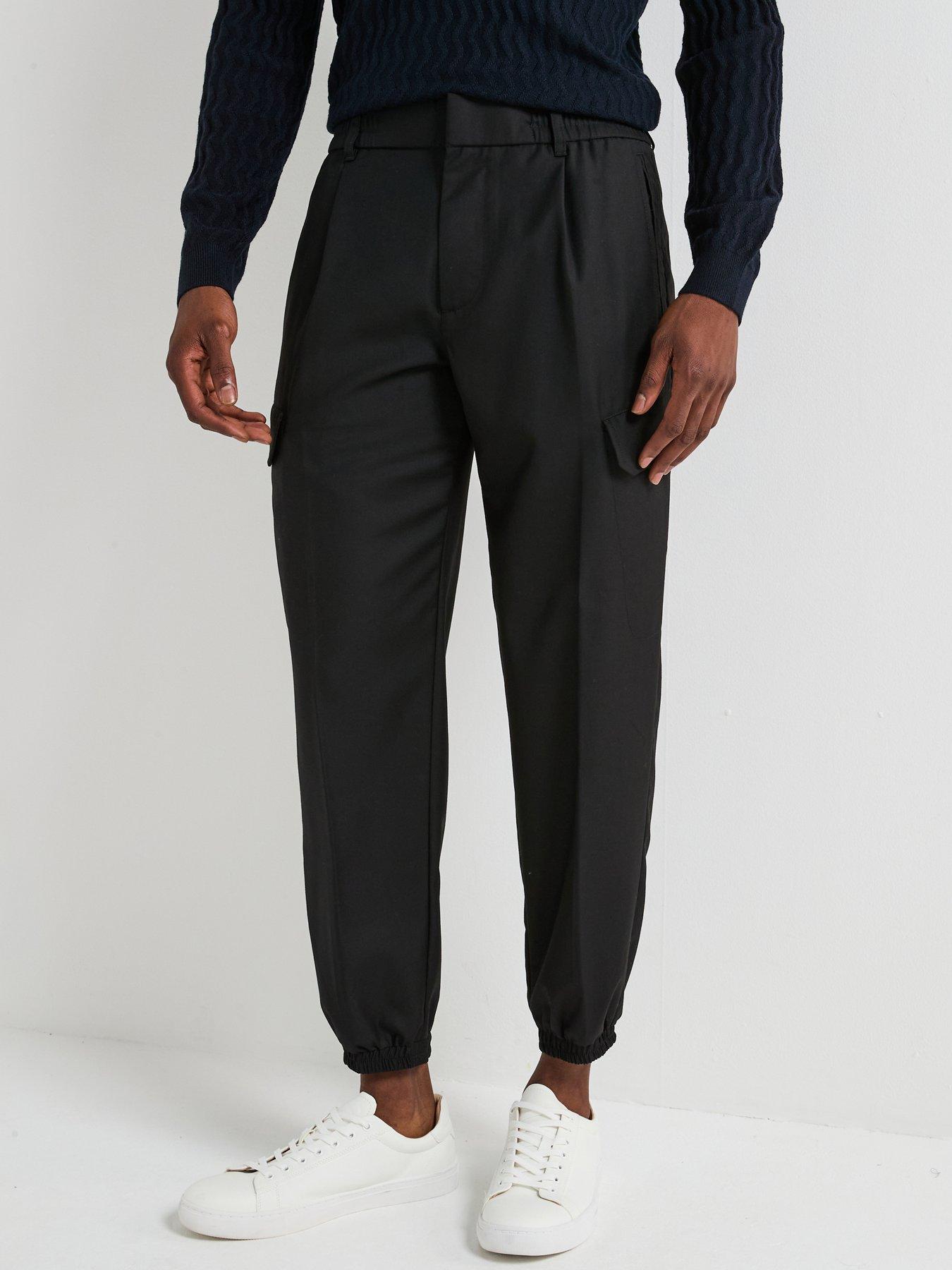 Armani Exchange Smart Cuffed Cargo Pants - Black