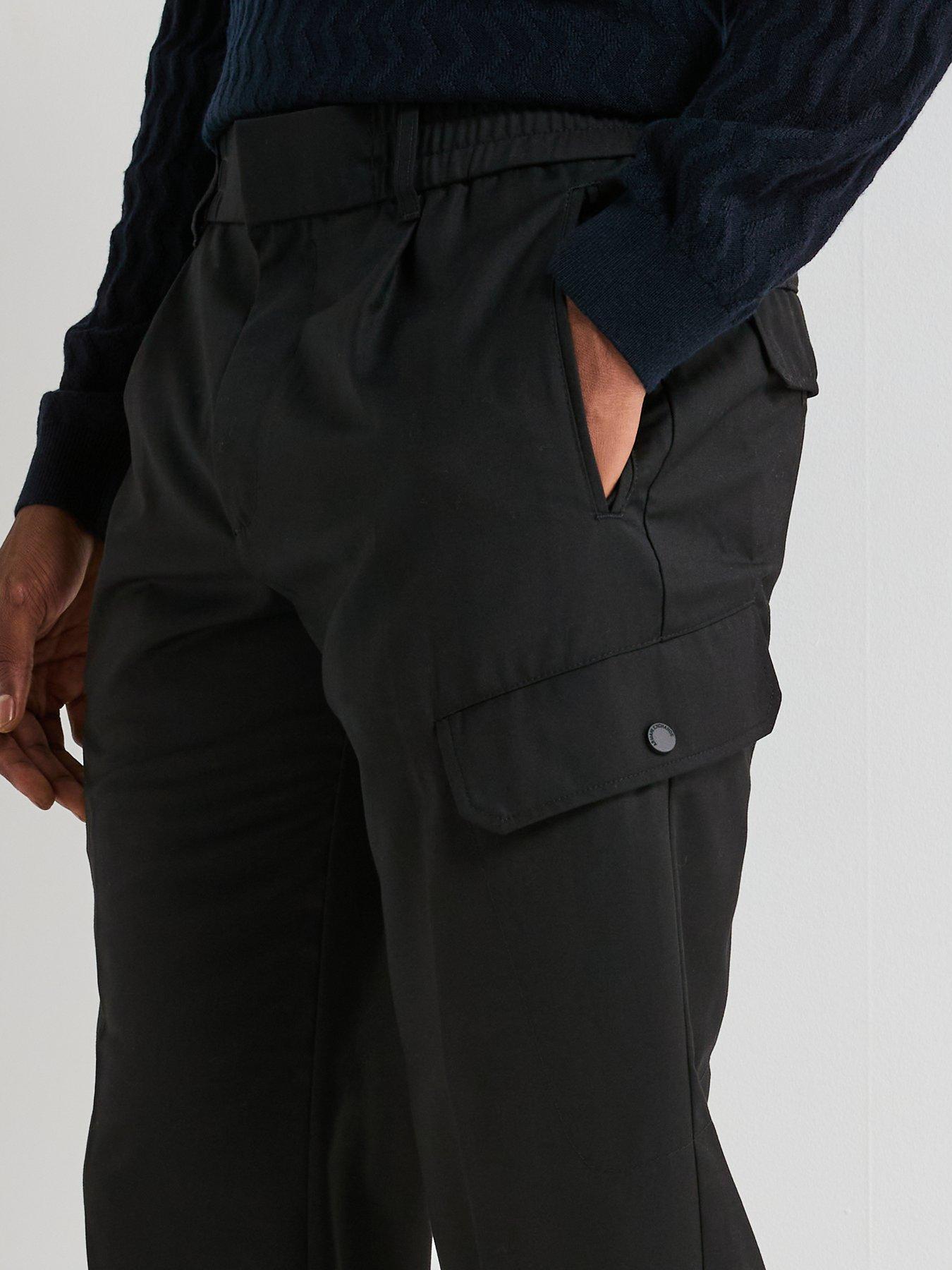 Image 5 of 6 of Armani Exchange Smart Cuffed Cargo Pants - Black