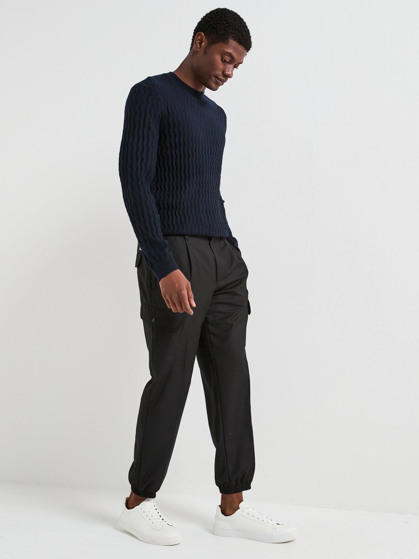 Image 6 of 6 of Armani Exchange Smart Cuffed Cargo Pants - Black