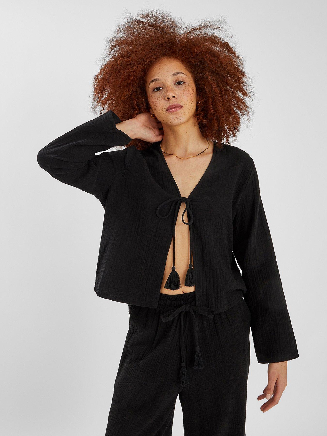 accessorize-tie-front-crinkle-top-black