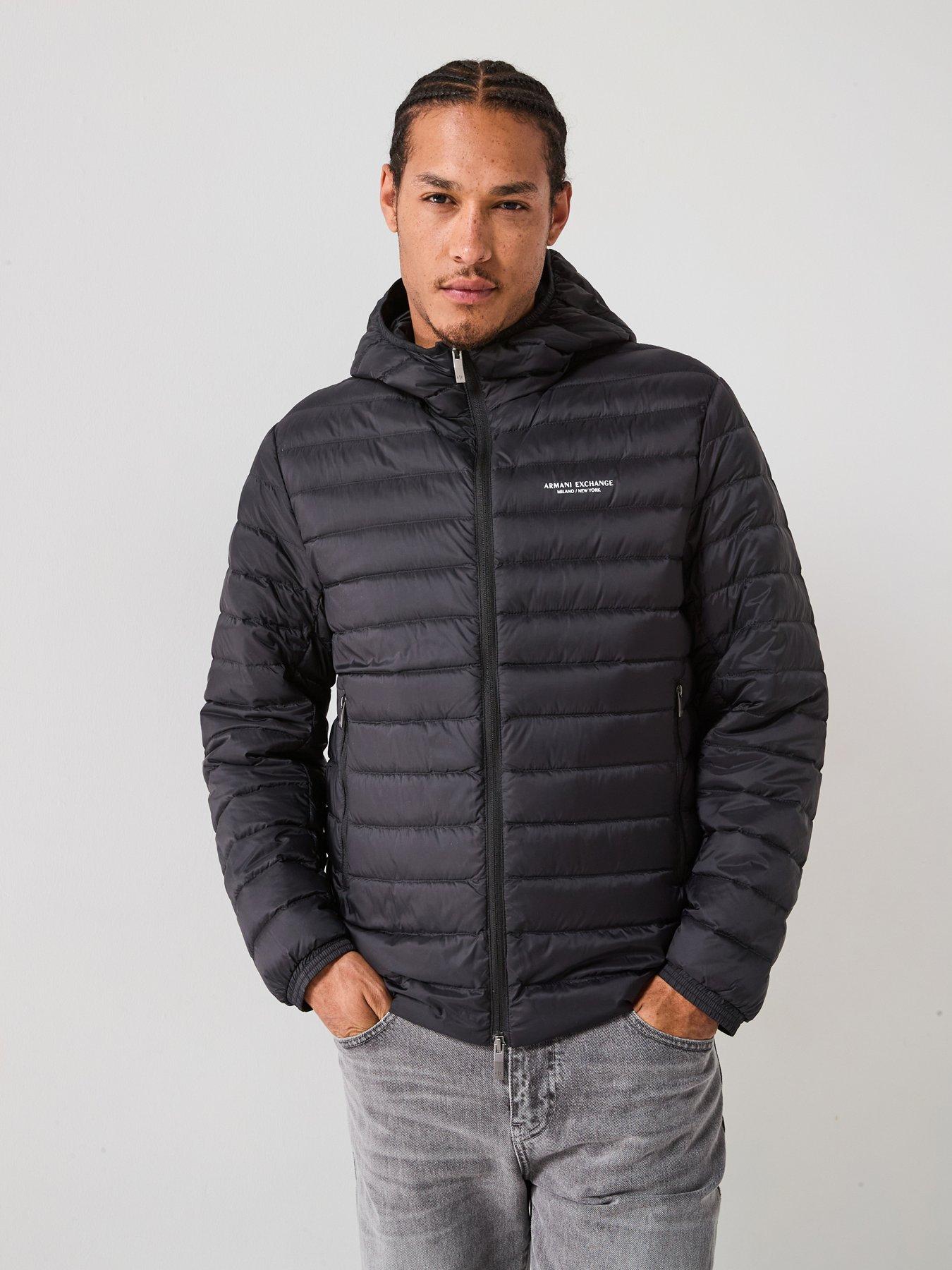 Armani Exchange Padded Hooded Jacket - Black