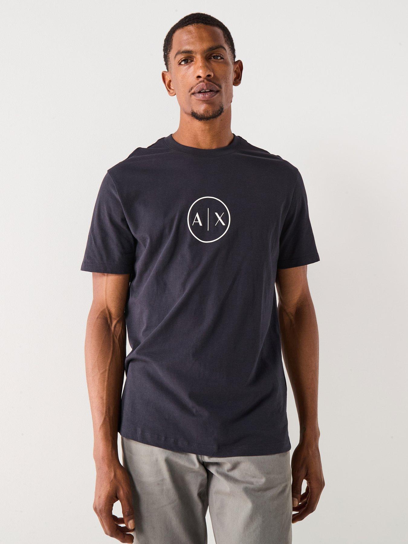 Armani Exchange Circle Ax Logo T-Shirt - Navy