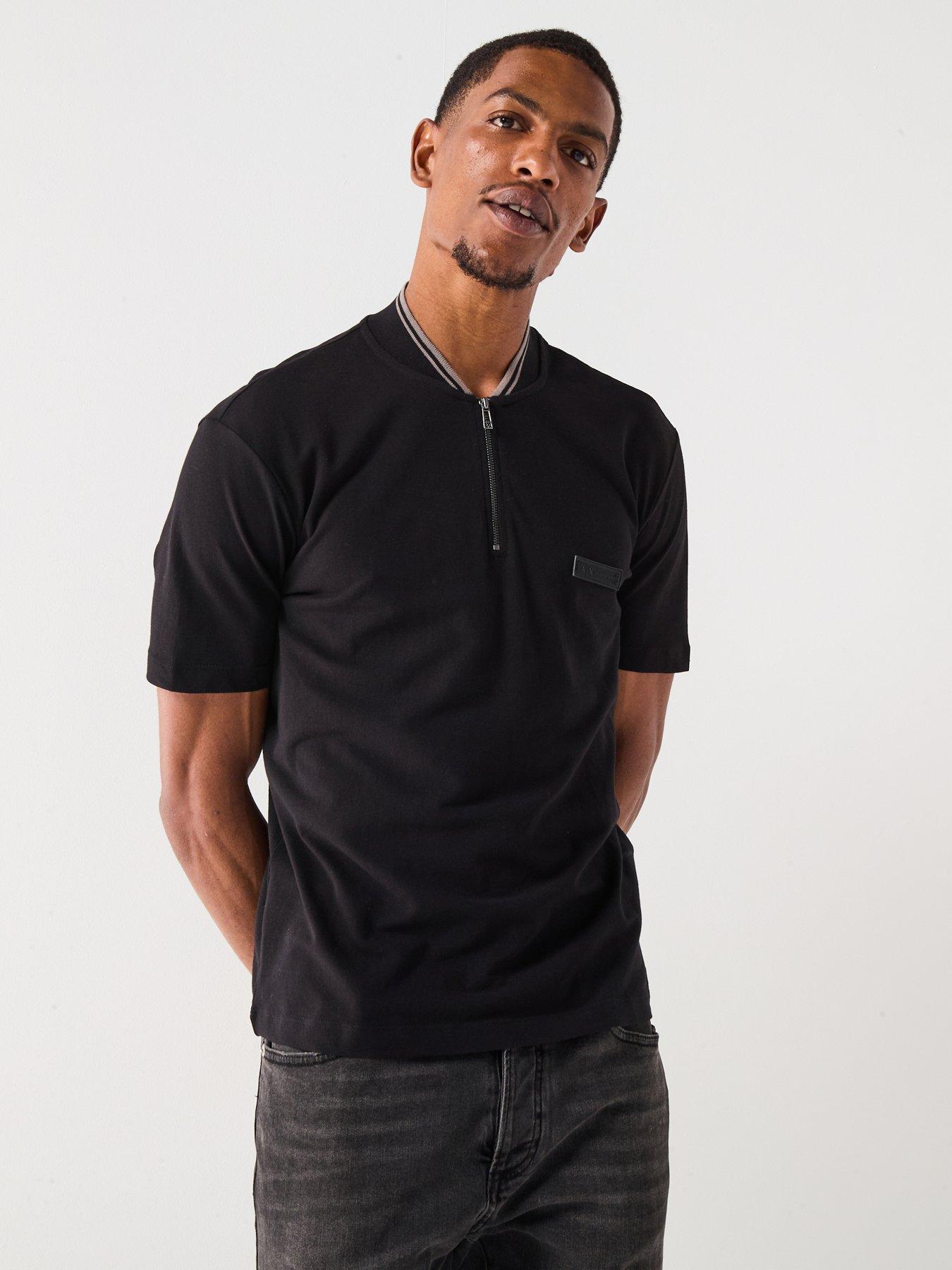 armani-exchange-baseball-zip-collar-polo-shirt-black