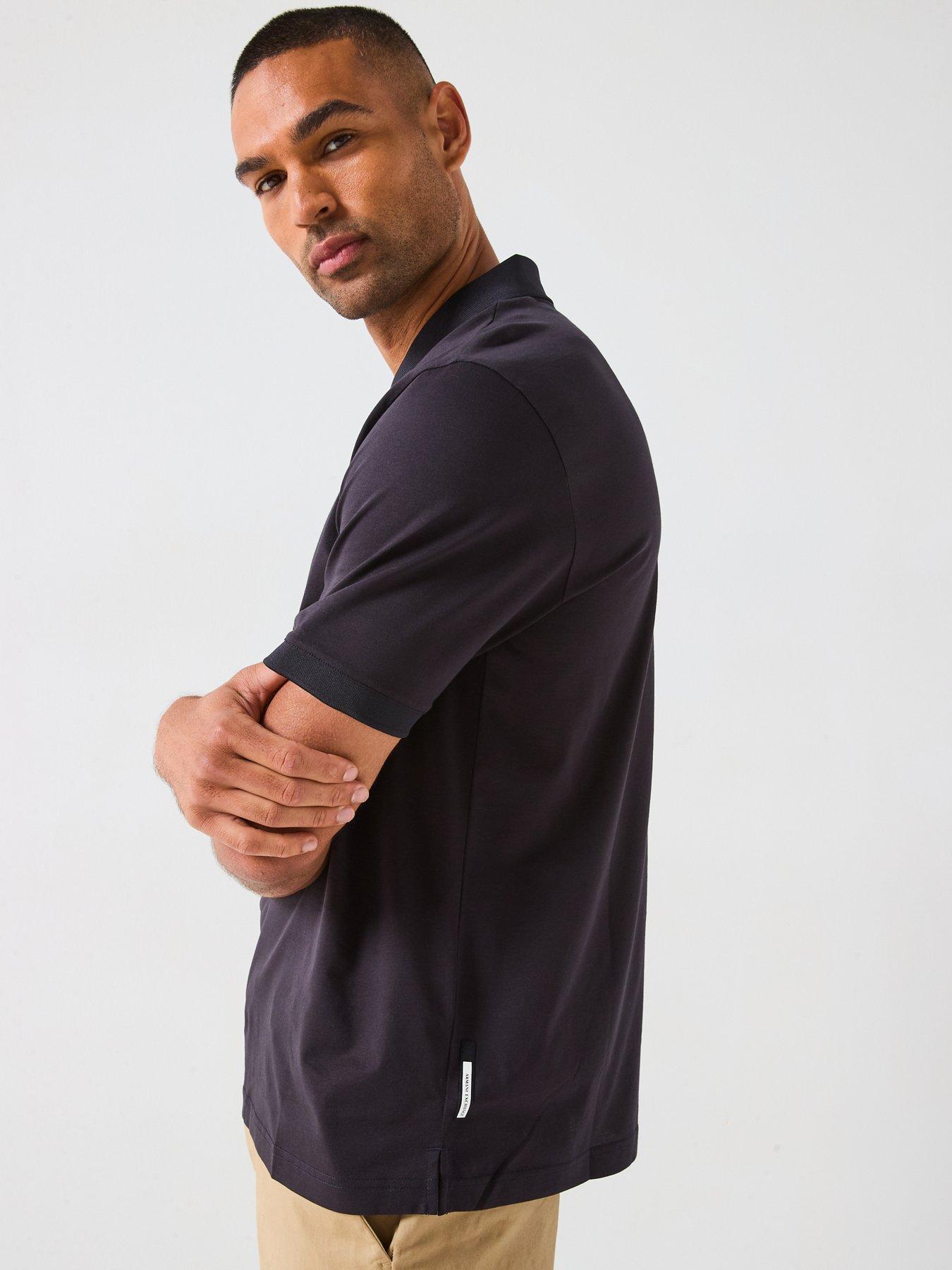 armani-exchange-zip-neck-polo-shirt-navyoutfit