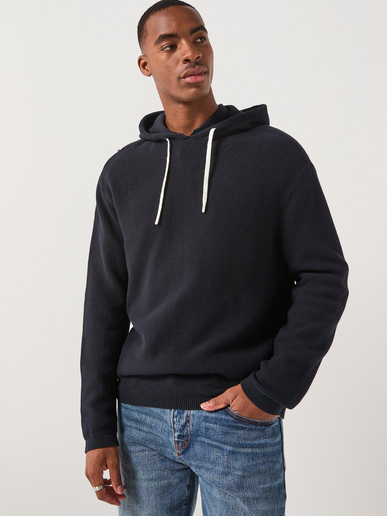 Armani Exchange Knitted Overhead Hoodie - Navy