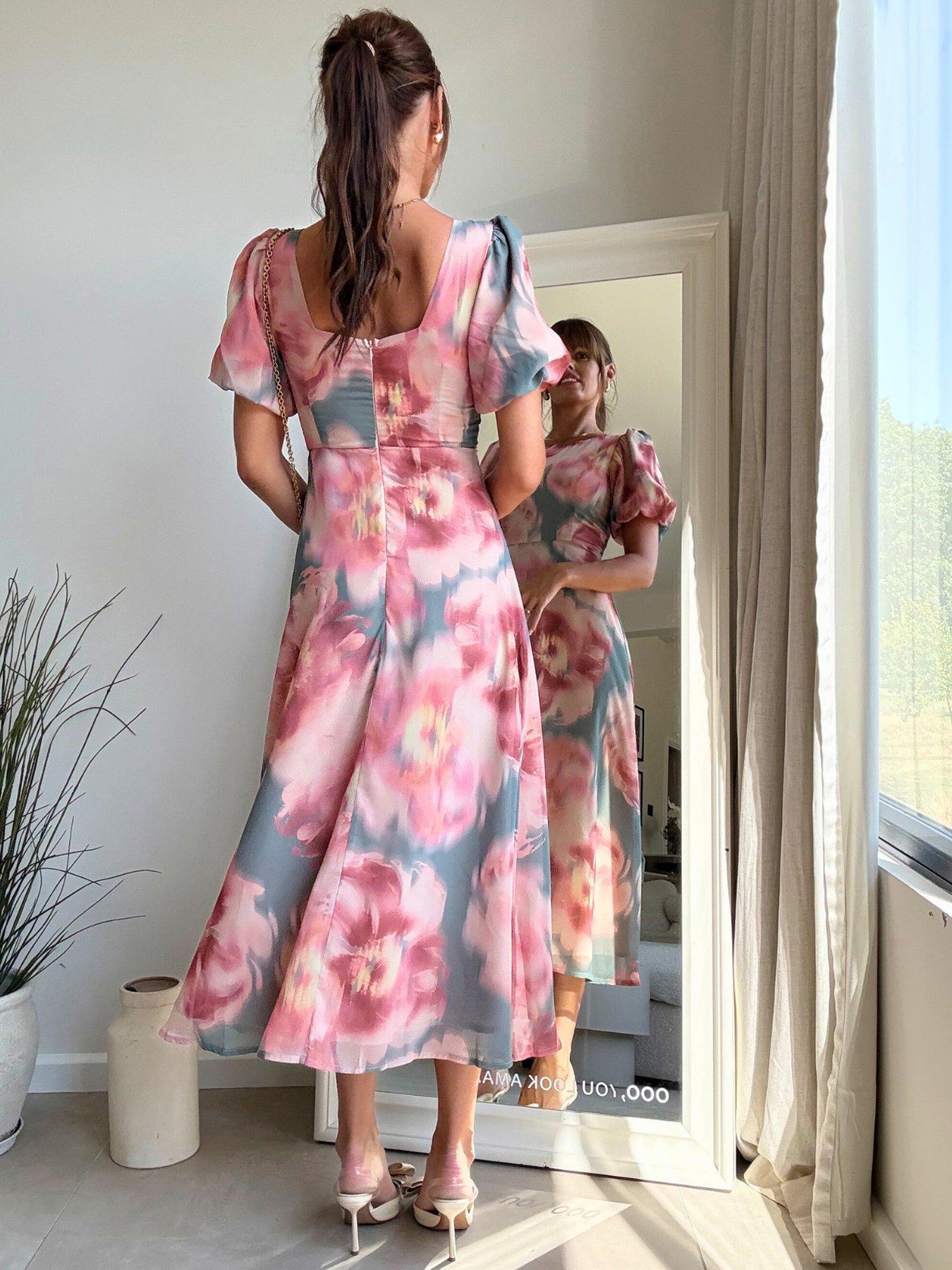 style-cheat-puff-sleeve-midi-dress-multistillFront