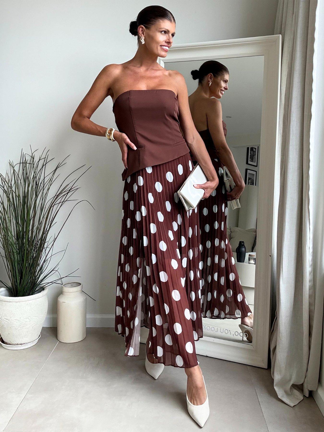 Style Cheat Spot Pleated Dress - Multi