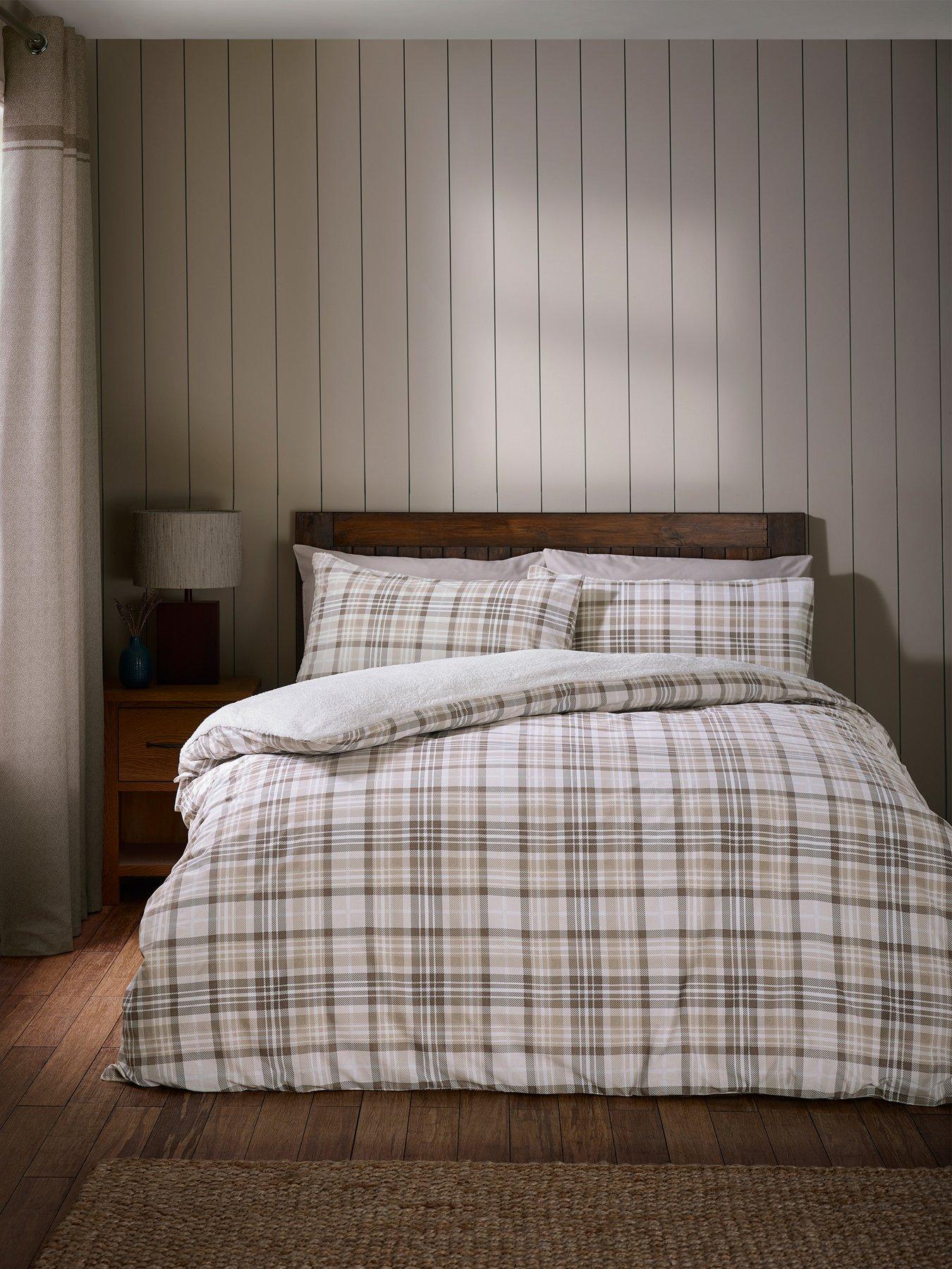 undefined Cosy Sherpa Check Duvet Set- Single