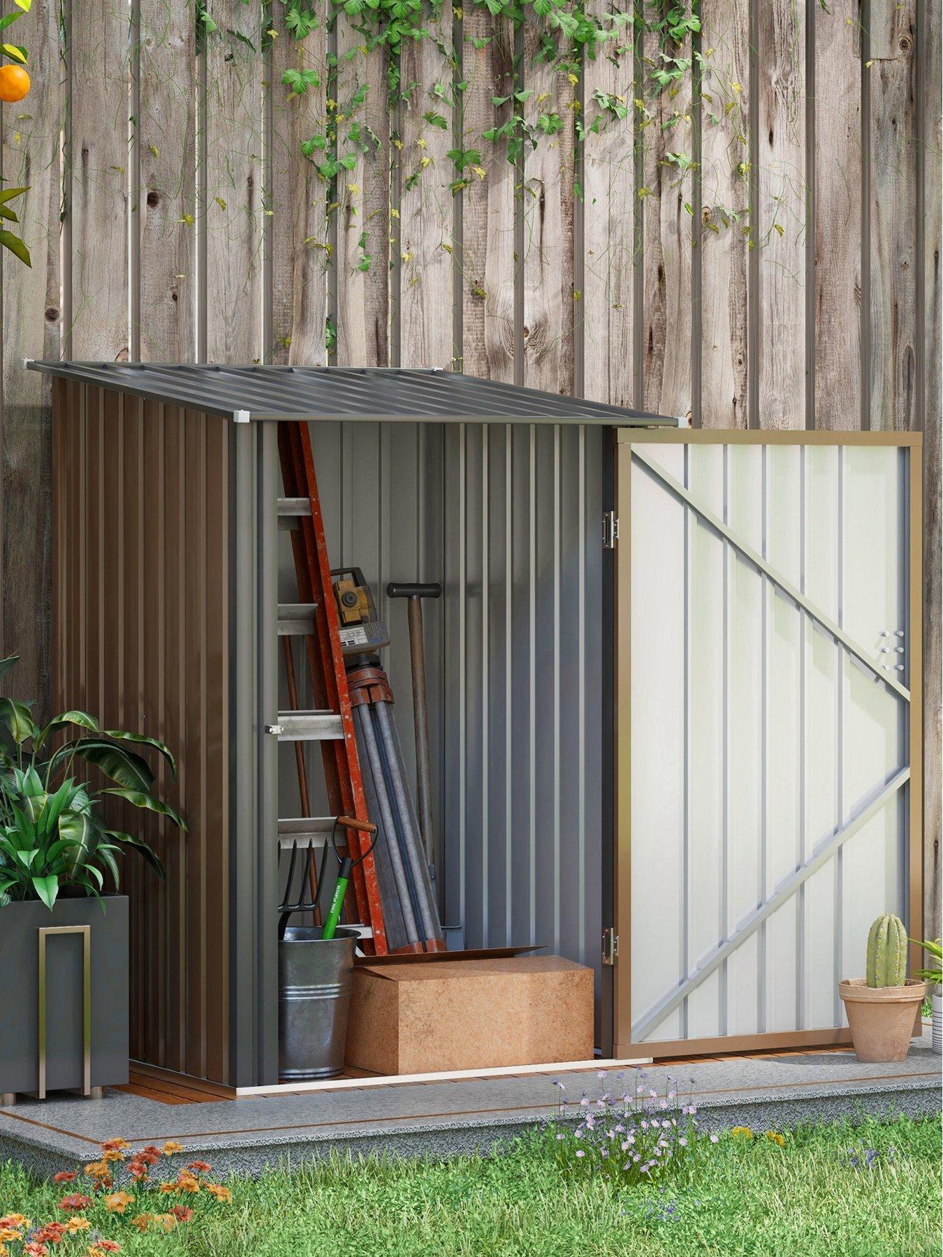 undefined 3.3ft x 3.4ft Outdoor Storage Shed Steel Garden Shed w/ Lockable Door