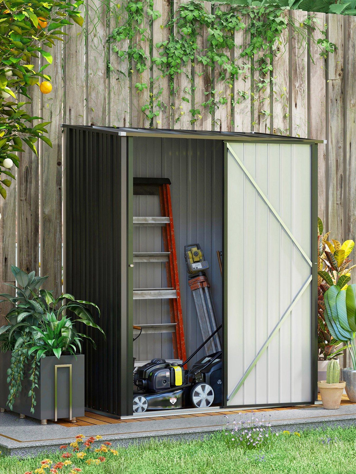 undefined Outdoor Storage Shed w/ Lockable Door for Garden, Black