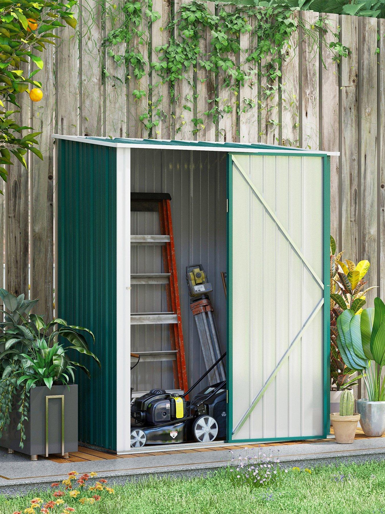 undefined Outdoor Storage Shed w/ Lockable Door for Garden, Green