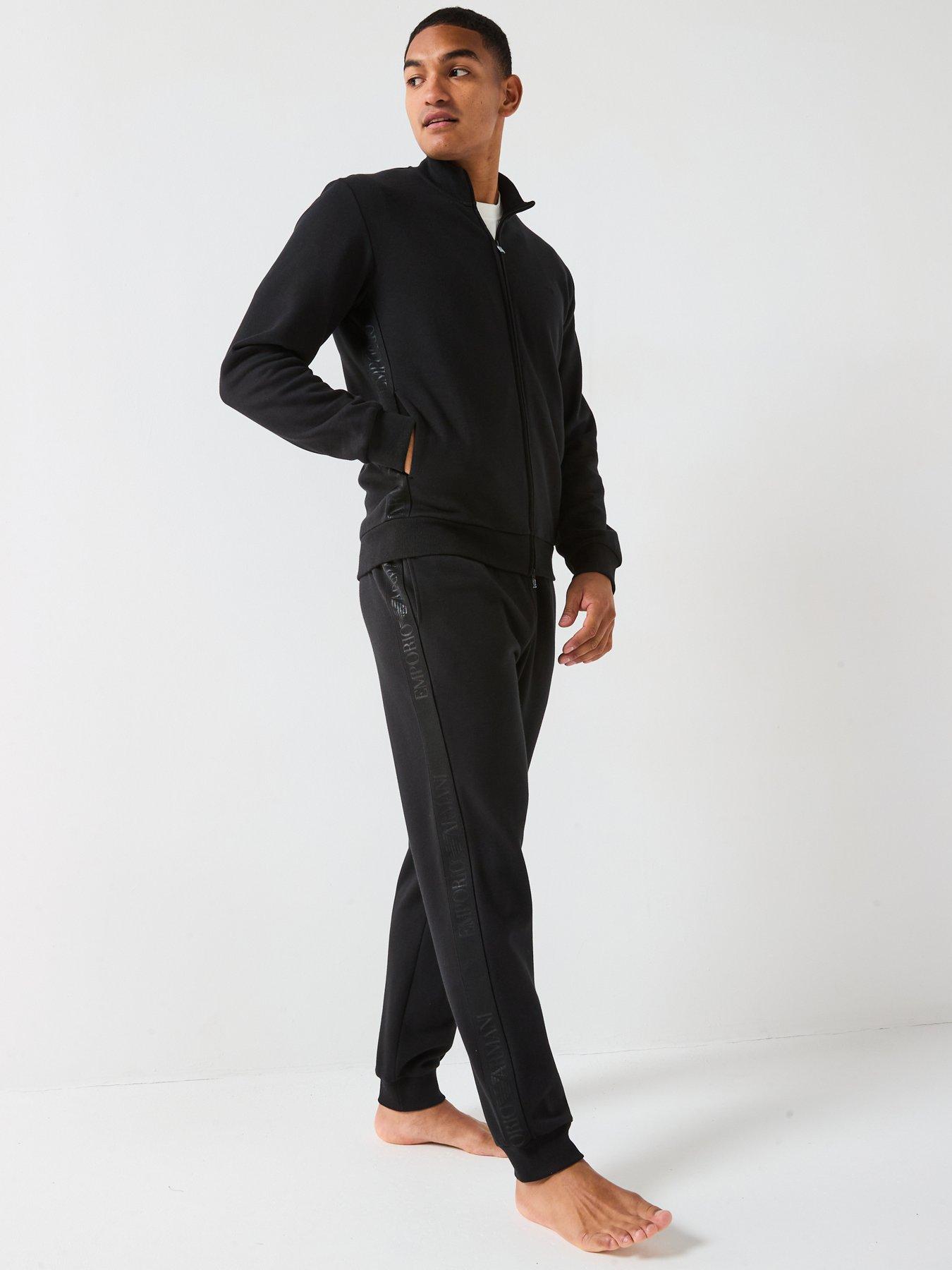emporio-armani-bodywear-basic-terry-tape-zip-through-lounge-set-blackback