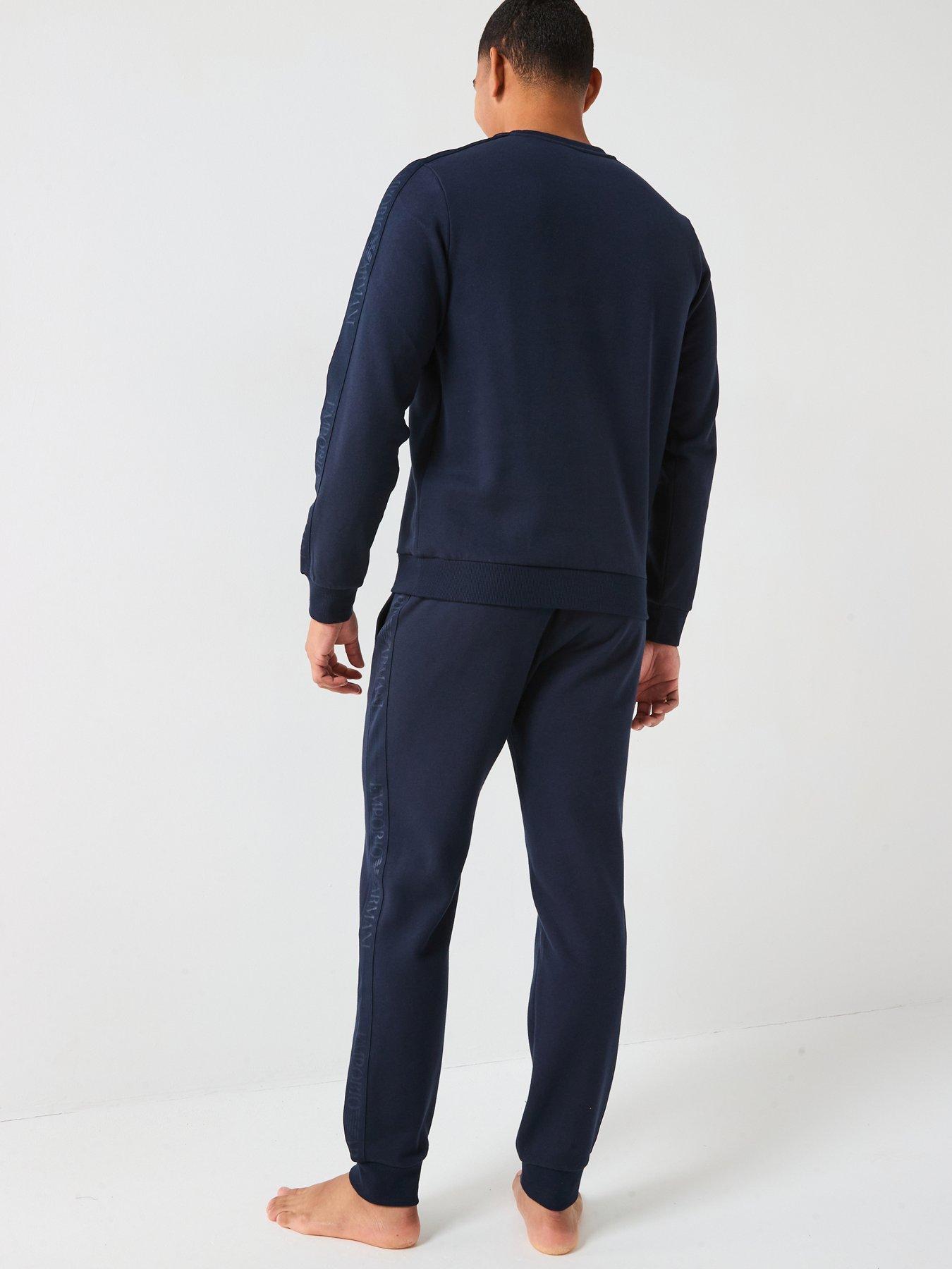 Image 2 of 4 of Emporio Armani Bodywear Basic Terry Tape Lounge Set - Navy