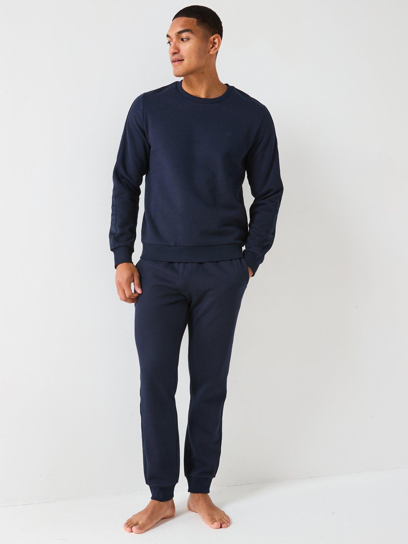 Image 3 of 4 of Emporio Armani Bodywear Basic Terry Tape Lounge Set - Navy