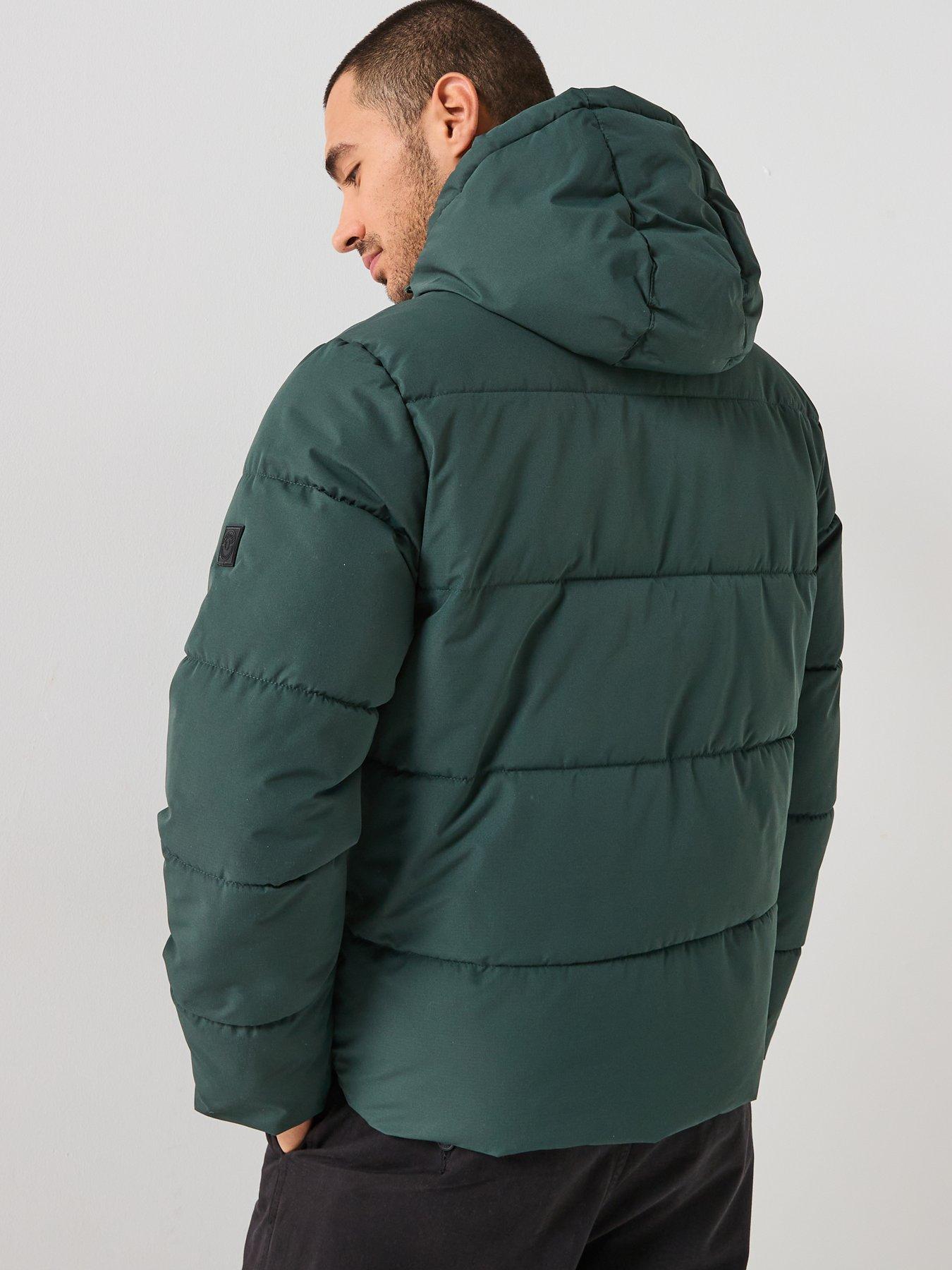only-sons-elijah-padded-hooded-coat-dark-greenstillFront