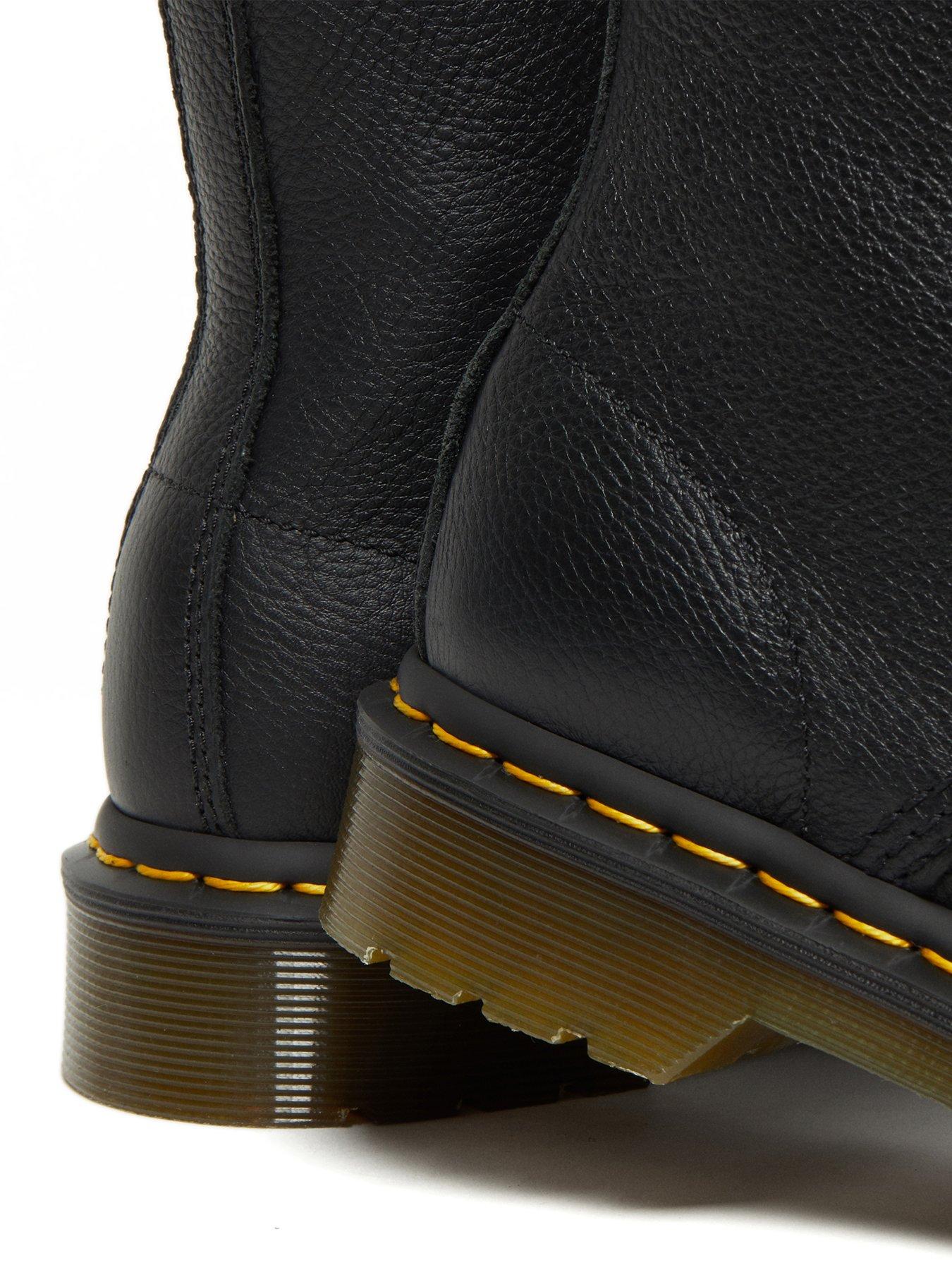Image 7 of 8 of Dr Martens Womens 1460 Pascal Soft Virginia Leather 8-Eye Lace-Up Ankle Boots - Black