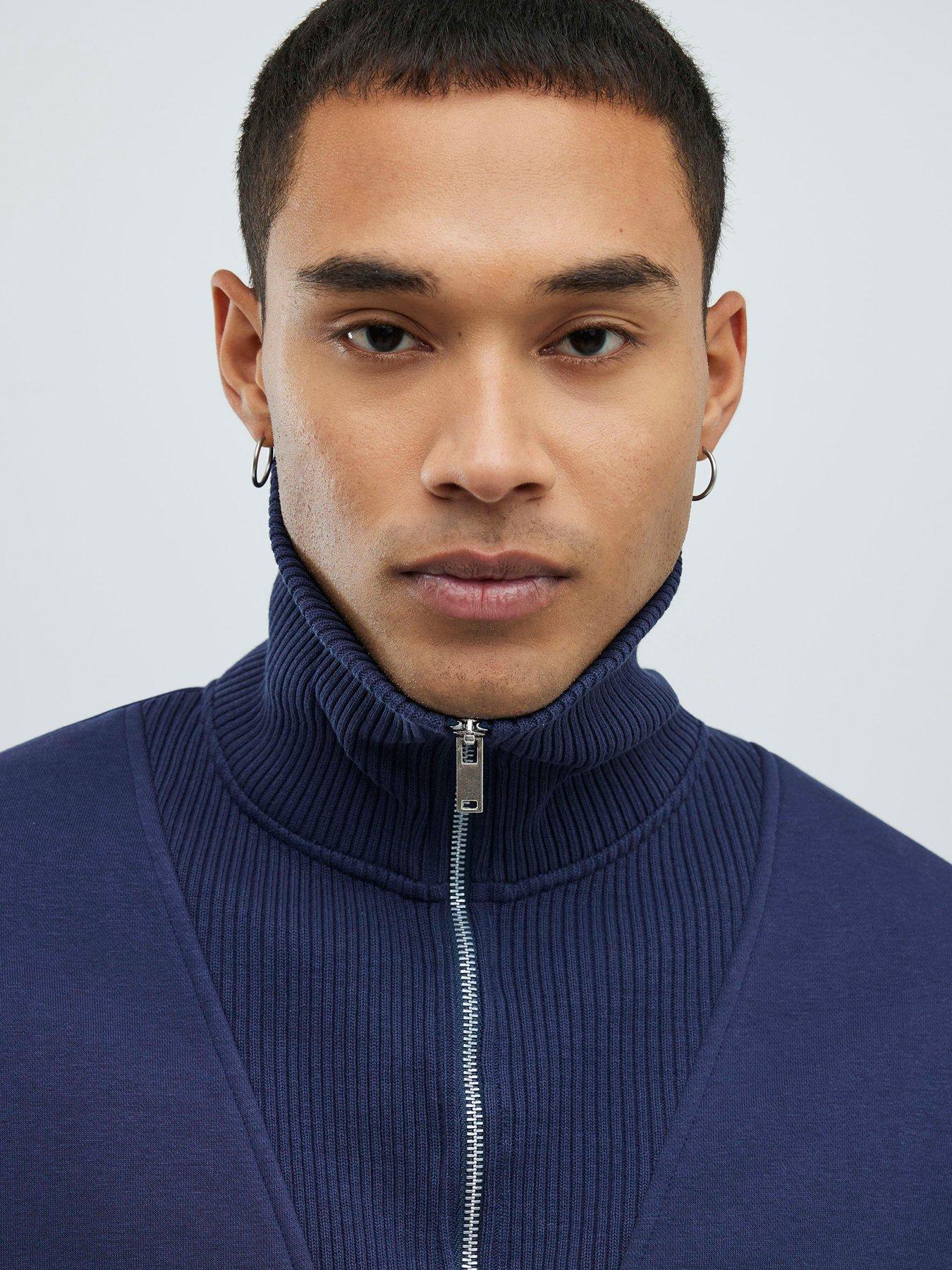 river-island-essentials-14-zip-sweat-navyoutfit