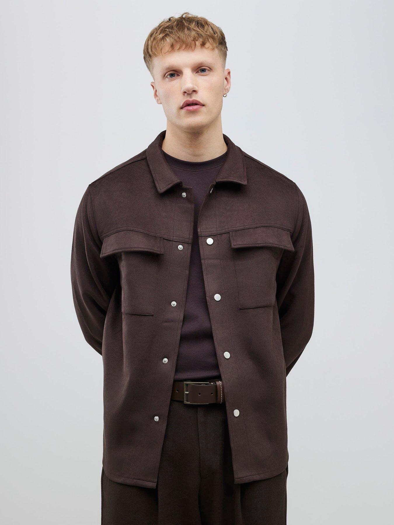 river-island-long-sleeve-suede-overshirt-dark-brown