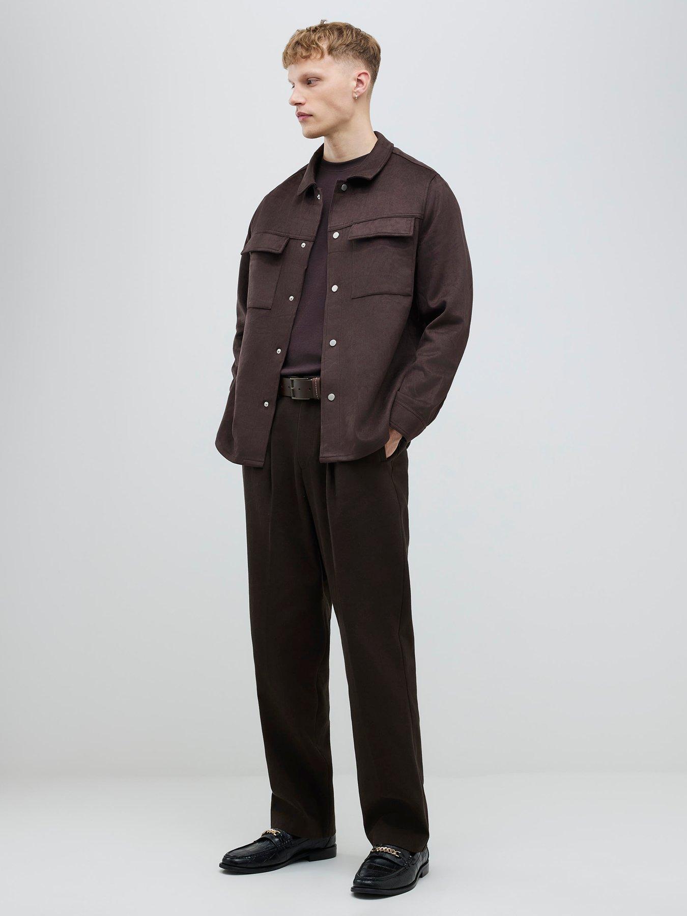 river-island-long-sleeve-suede-overshirt-dark-brownback