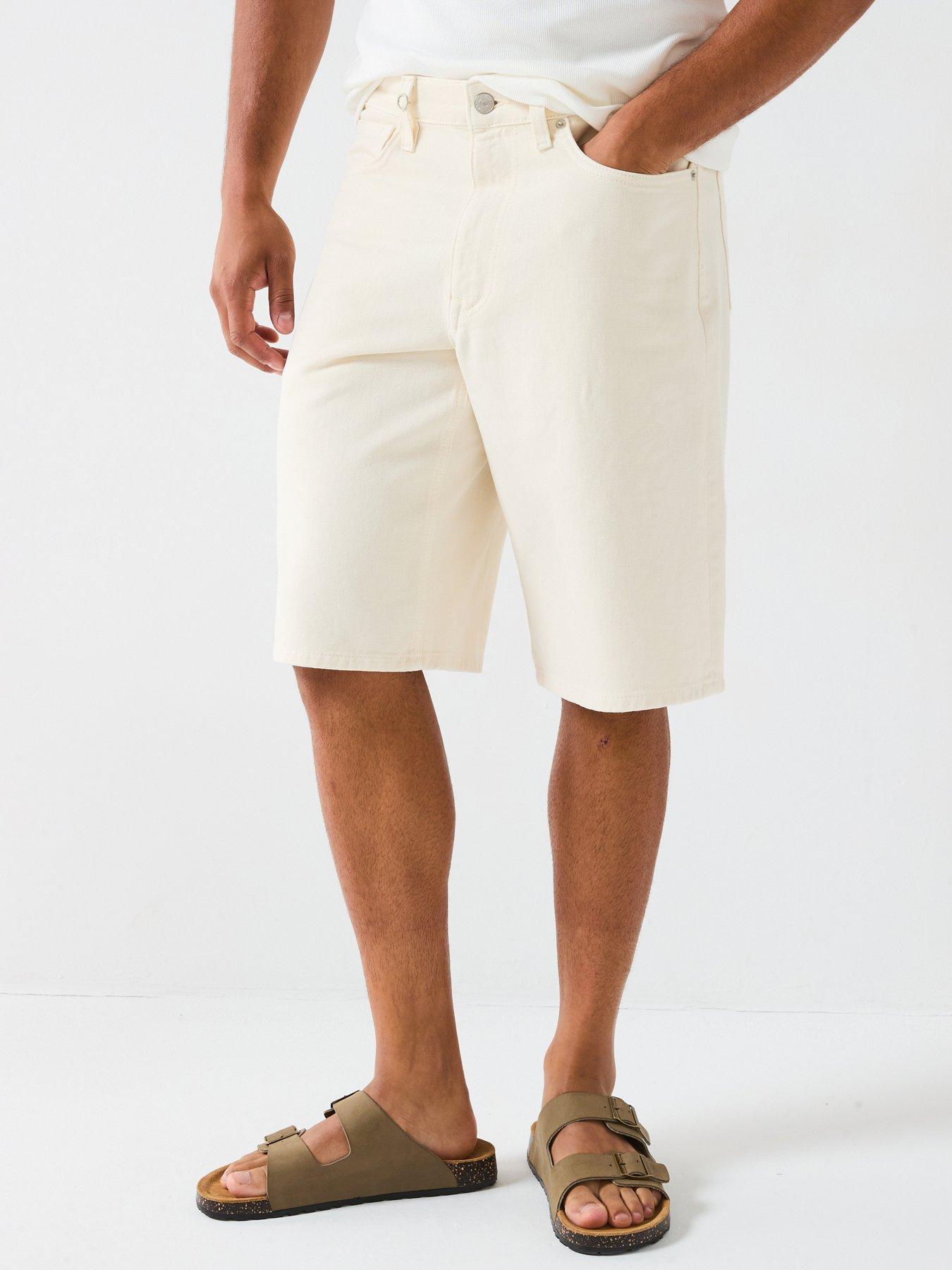 River Island Jacksonville Denim Shorts - Cream