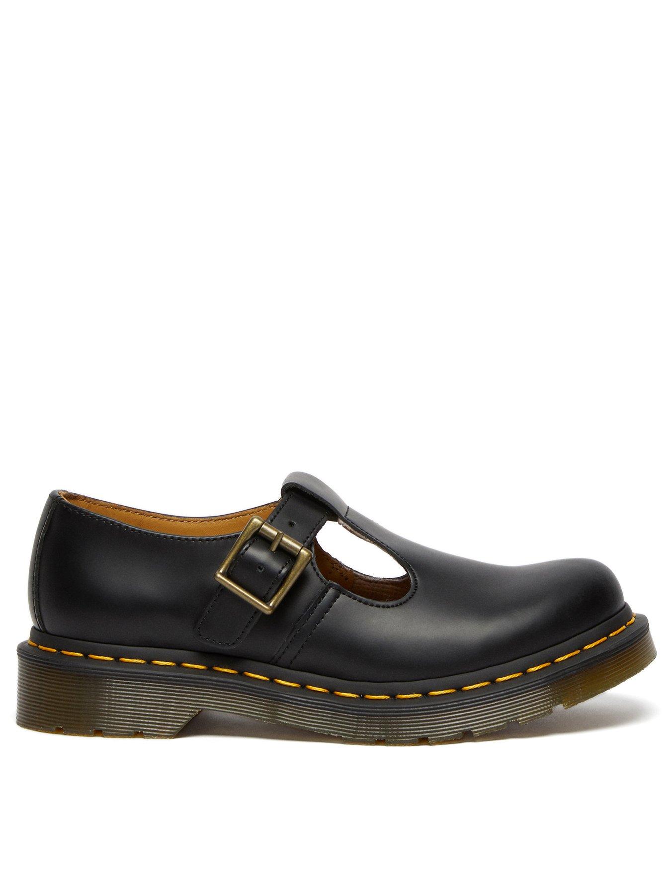 Dr Martens Polley T-Bar Shoe Smooth - Black | Very Ireland