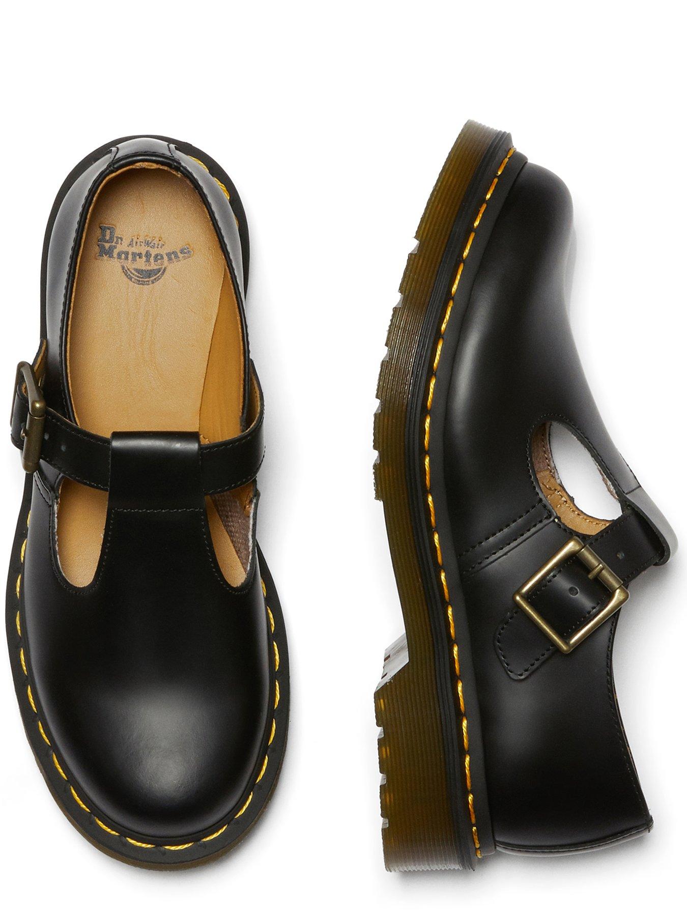 Dr Martens Polley T-Bar Shoe Smooth - Black | Very Ireland