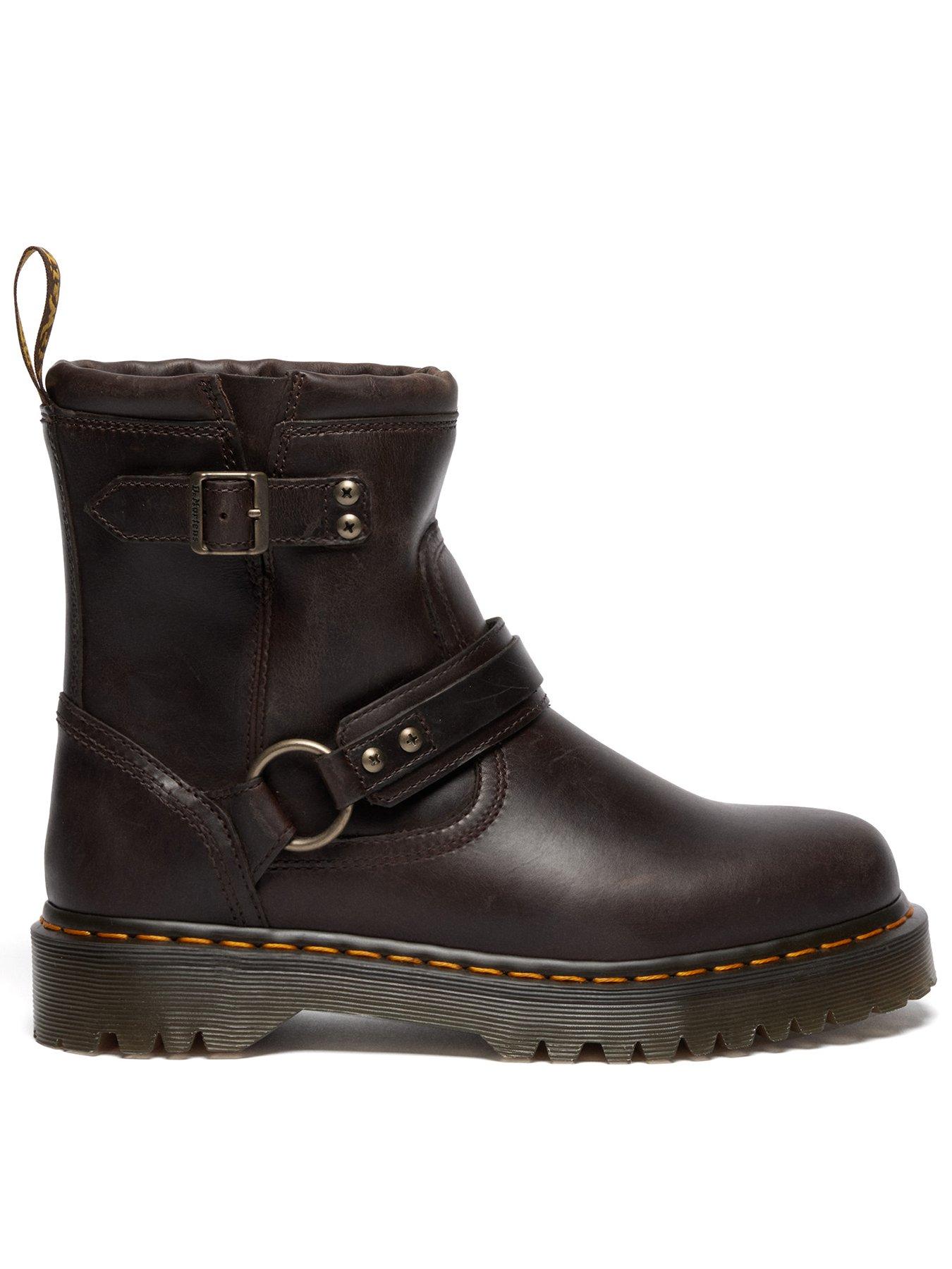 Dr Martens Anistone Harness Ankle Boot Crazy Horse - Dark Brown