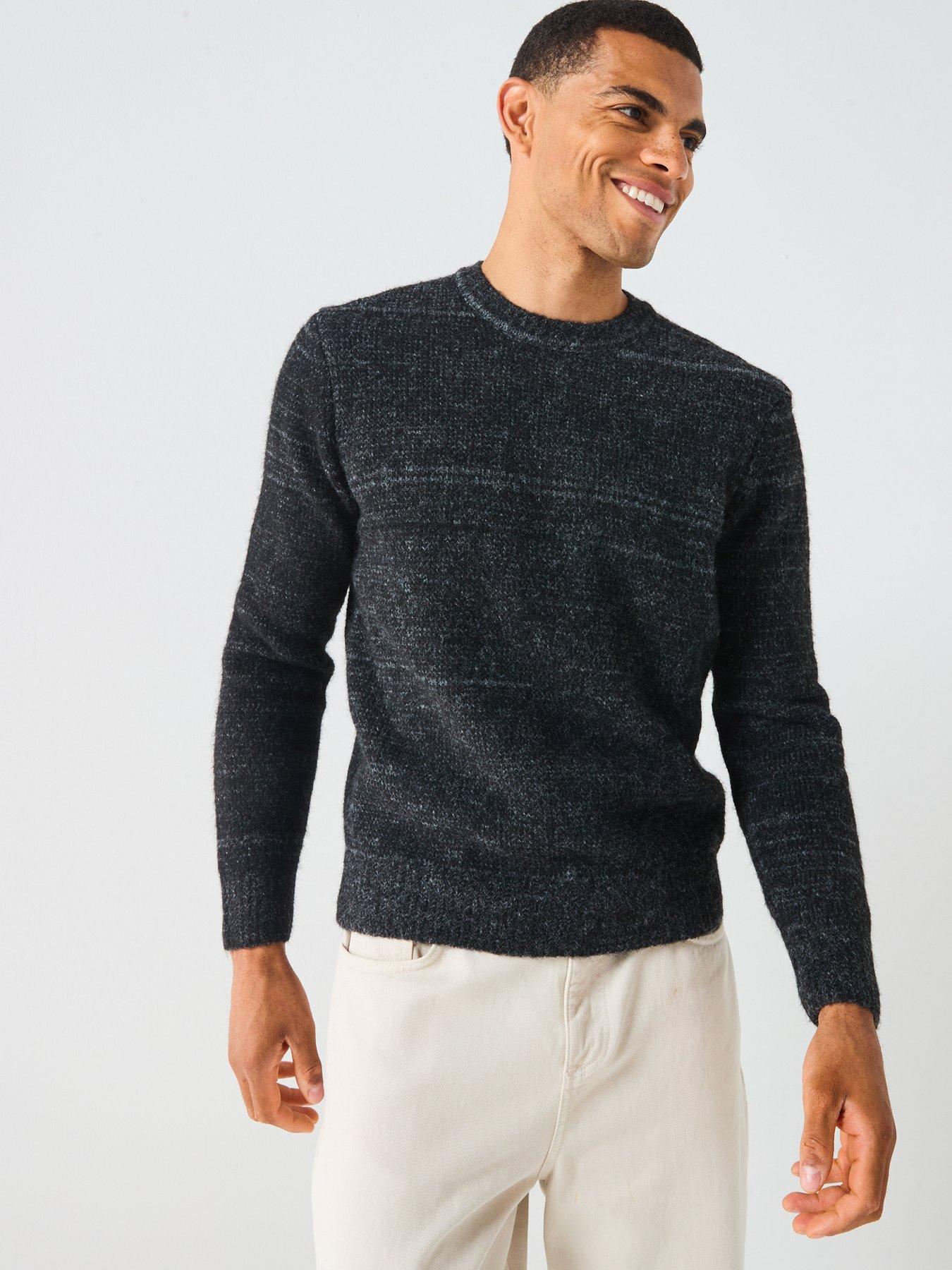 ONLY & SONS Regular Fit Long Sleeve Crew Neck Knitted Jumper - Black