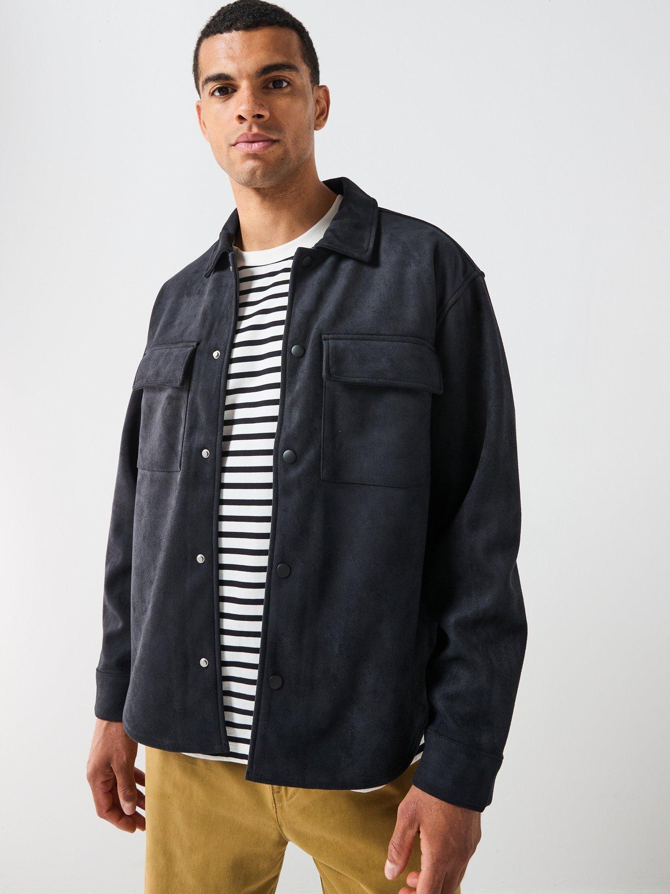 only-sons-suede-shacket-black