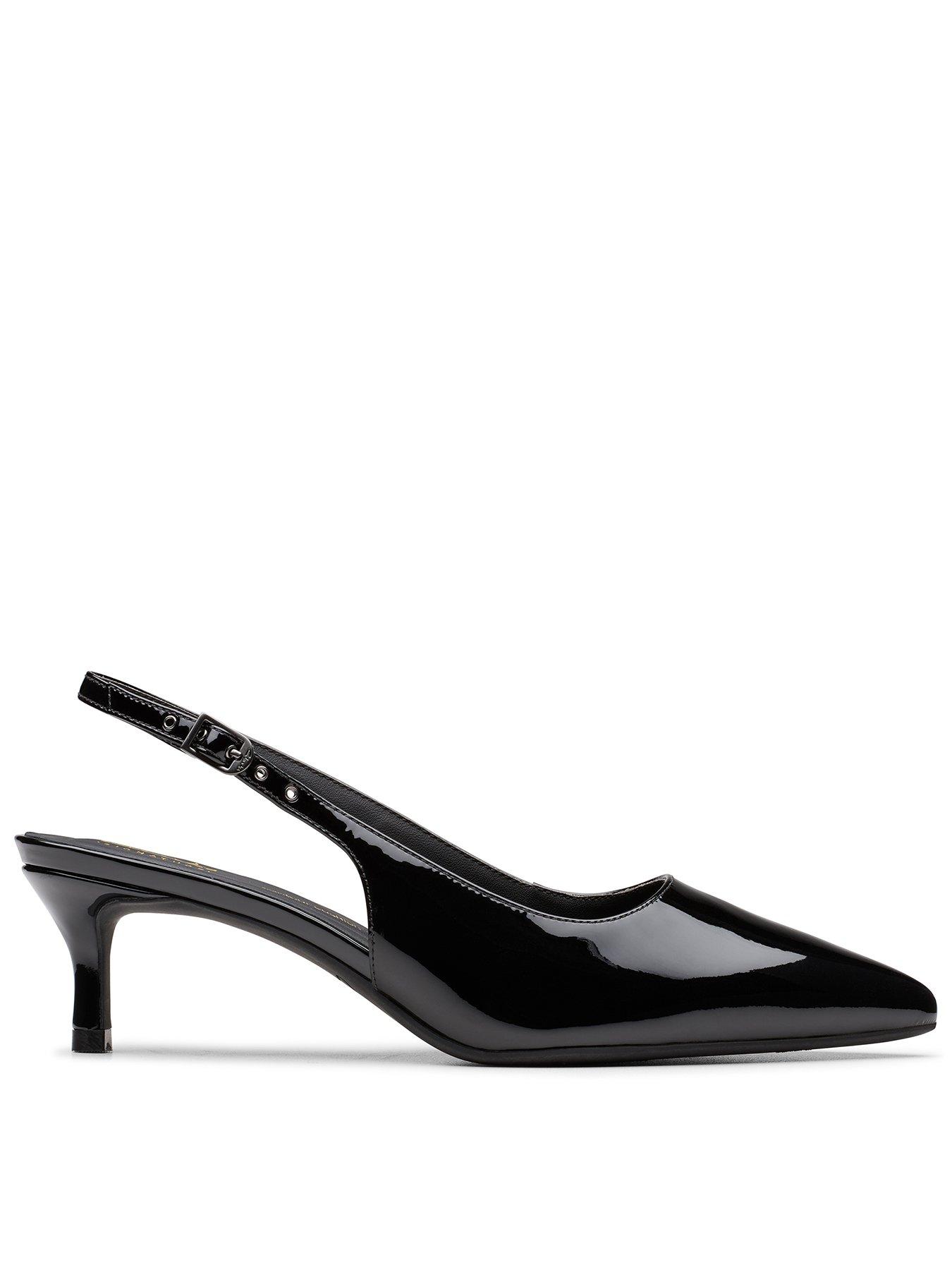 Clarks Zarey Sling Patent Shoes - Black
