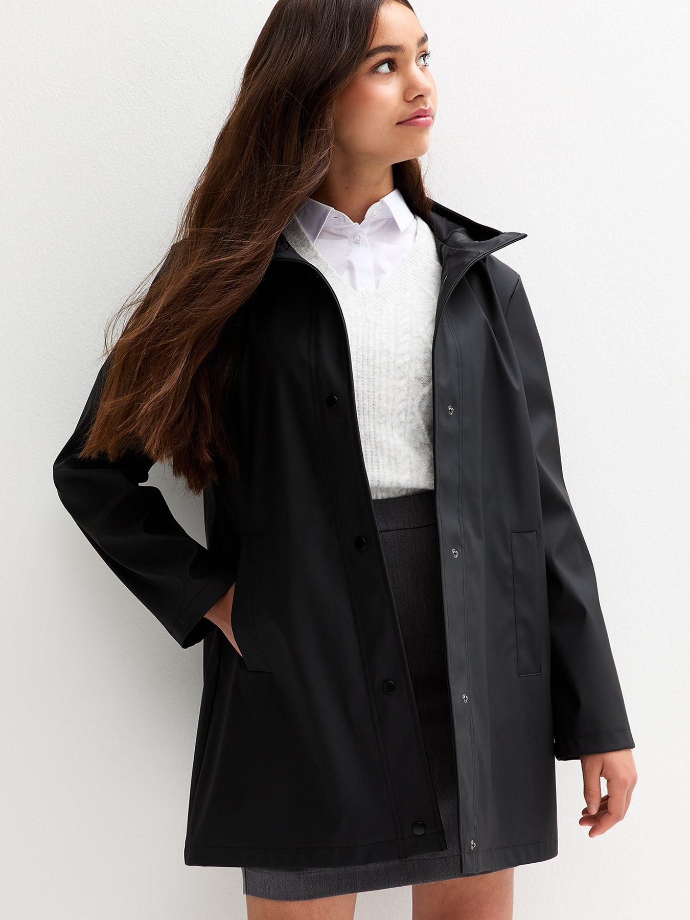 Image 1 of 4 of New Look 915 Girls Hooded Unlined Jacket - Black
