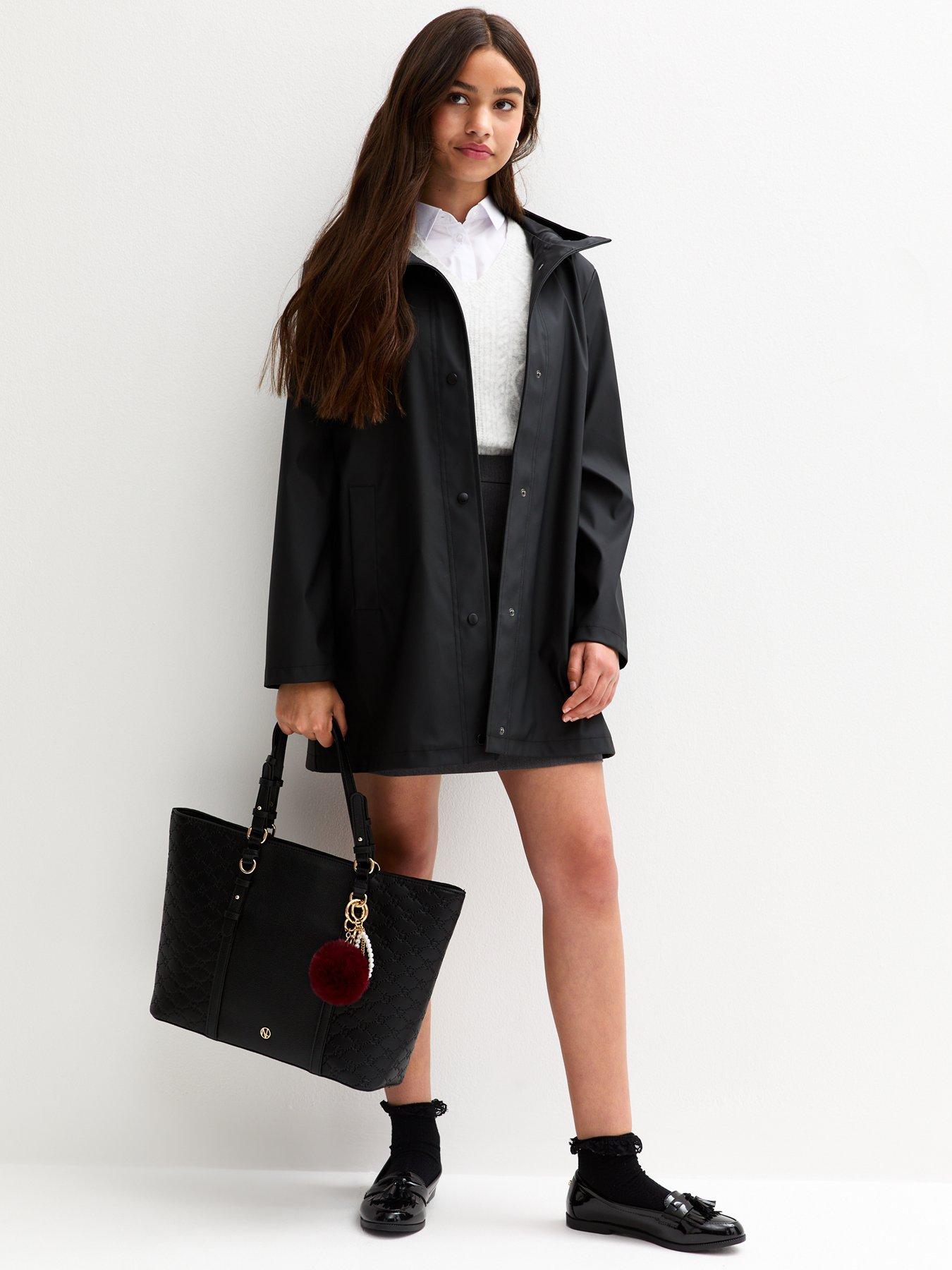 Image 2 of 4 of New Look 915 Girls Hooded Unlined Jacket - Black